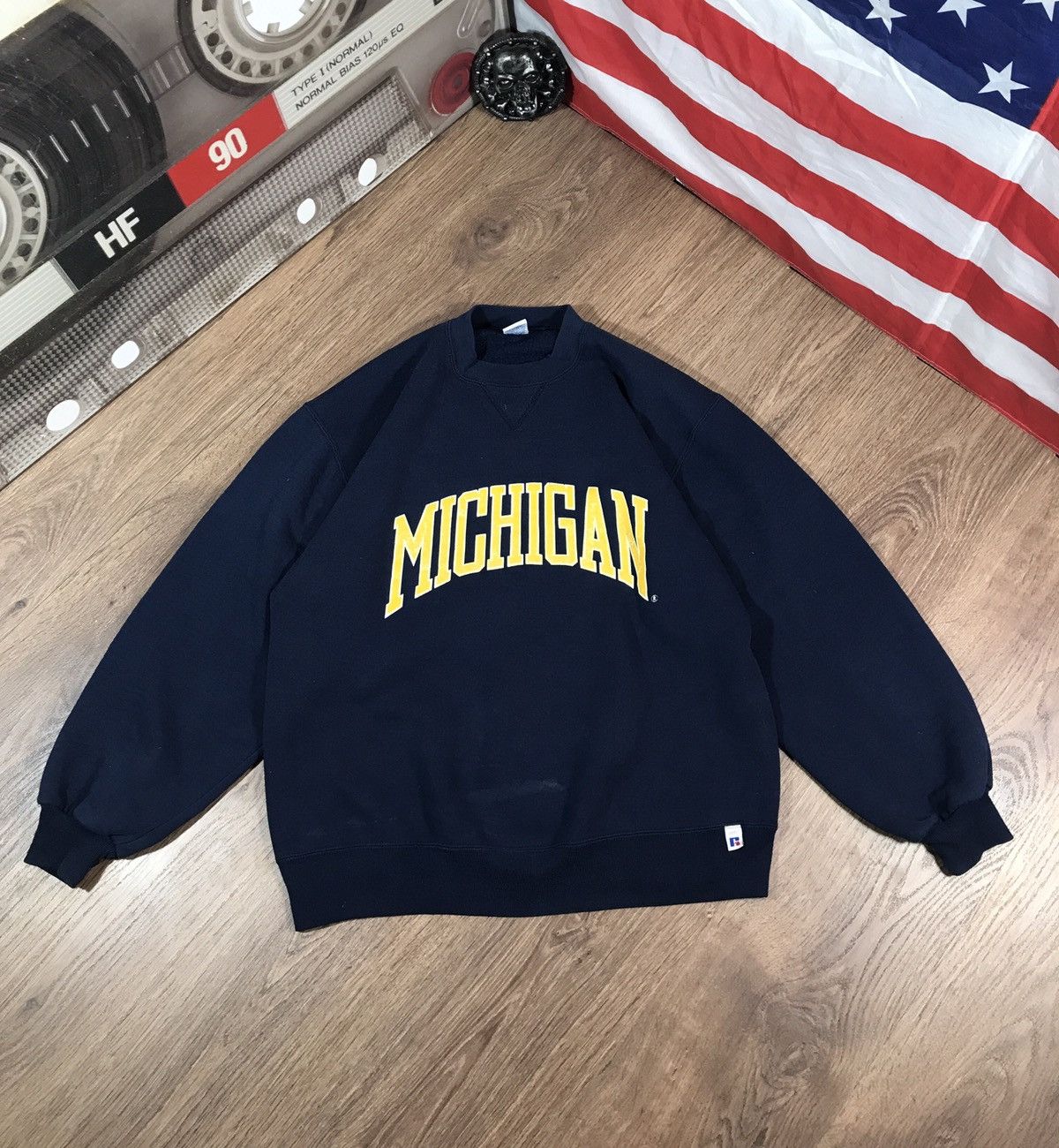 Russell Athletic × Vintage Vintage Russel Atletic MICHIGAN Sweatshirt Size US L / EU 52-54 / 3 - 1 Thumbnail