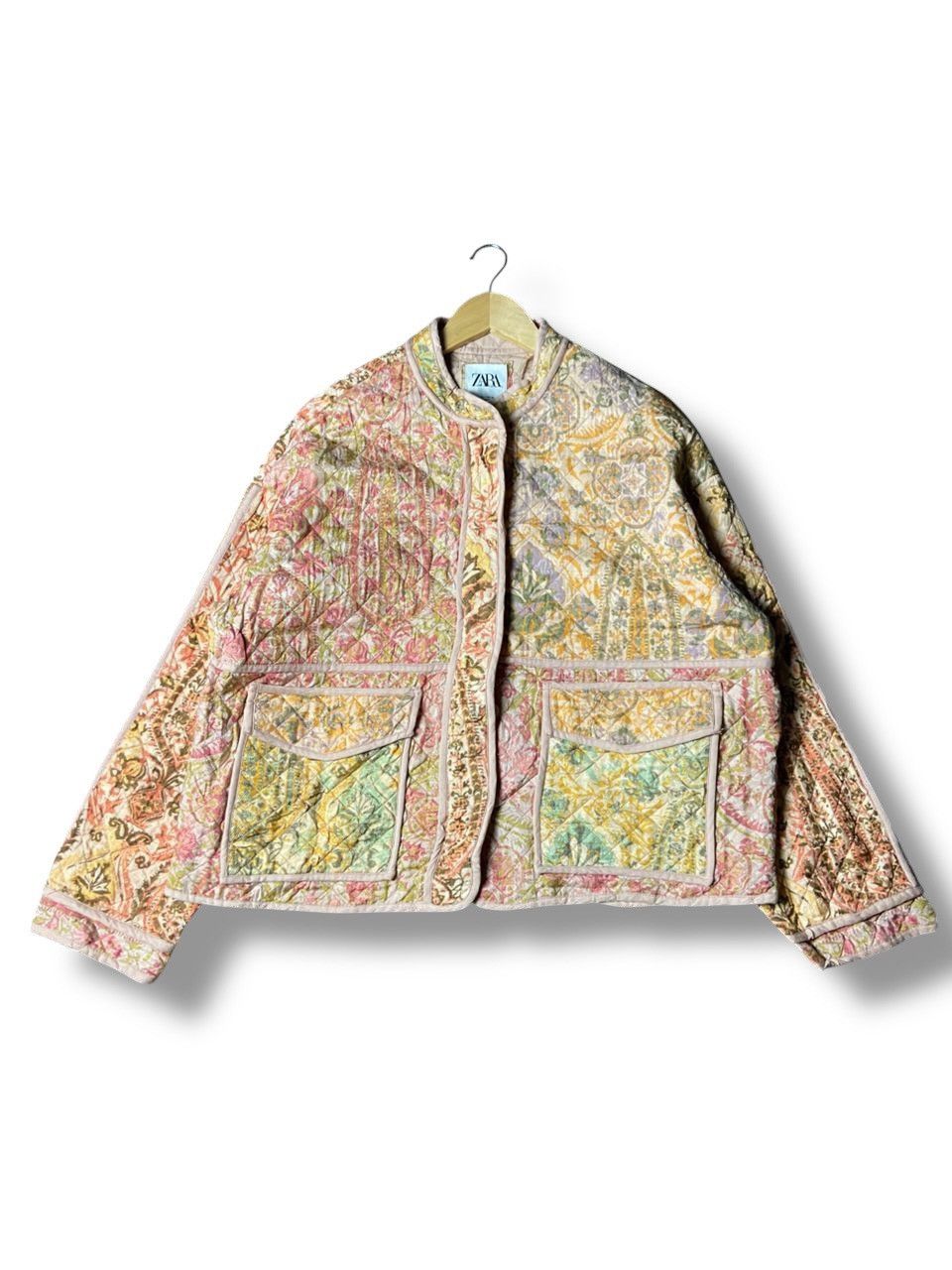 Zara Zara Patchwork Paisley Quilted Jacket (159) Size US M / EU 48-50 / 2 - 2 Thumbnail