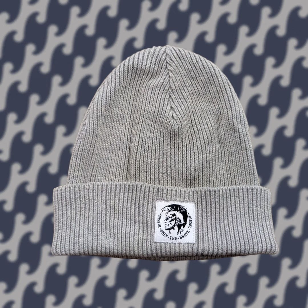 Diesel DIESEL Beanie K-Coder Hat Mohawk Only The Brave Punk Goth Melange Grey Wool Blend Knit Unisex Adults One Size Gray Shoes? Size ONE SIZE - 1 Thumbnail