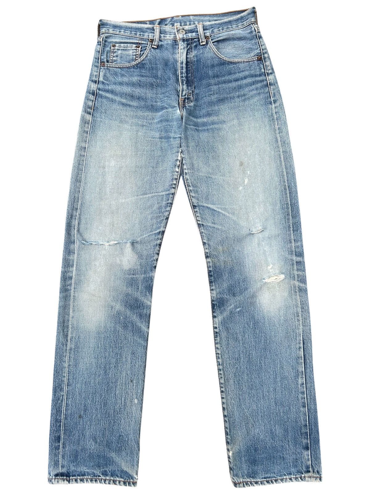 Kapital Vintage Levis Big E Selvedge Thrashed Denim Jeans Size US 32 / EU 48 - 3 Thumbnail
