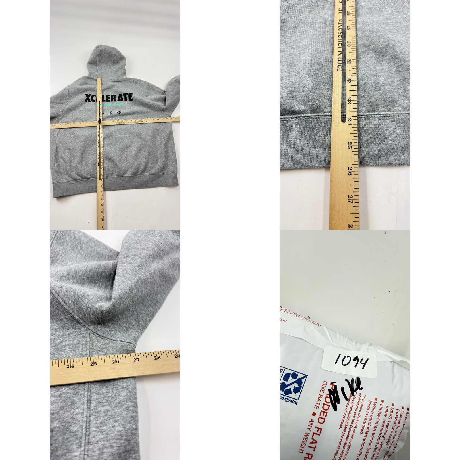 Nike Nike Club Fleece Hoodie Mens XL Gray Pullover Sweatshirt XCELERATE Back NSW Graphic Print Hooded Pockets Logo 80% Cotton 20% Polyester Size US XL / EU 56 / 4 - 9 Thumbnail