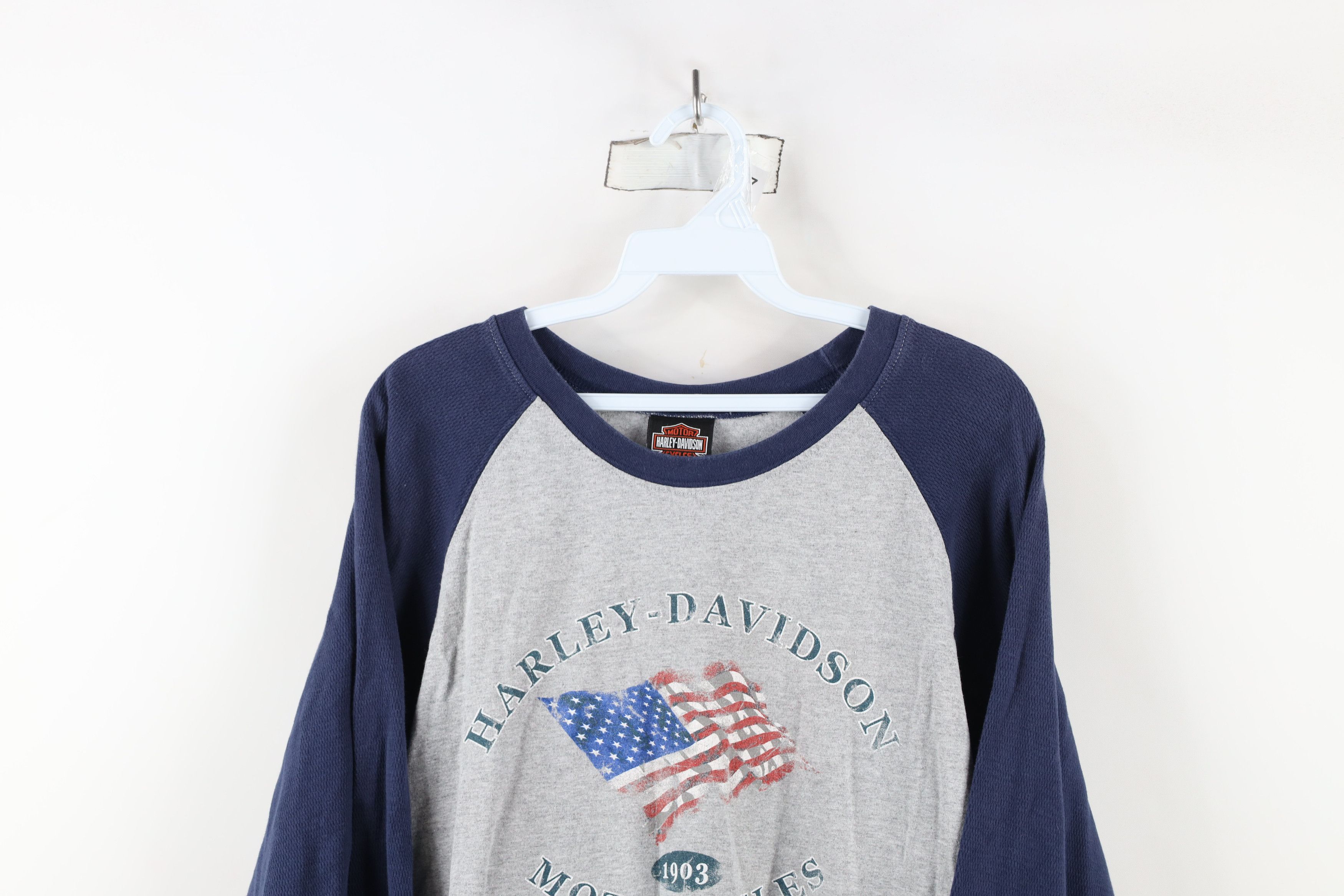 Harley Davidson × Vintage Vintage Y2K Harley Davidson Long Sleeve Raglan T-Shirt USA Size US XL / EU 56 / 4 - 2 Thumbnail