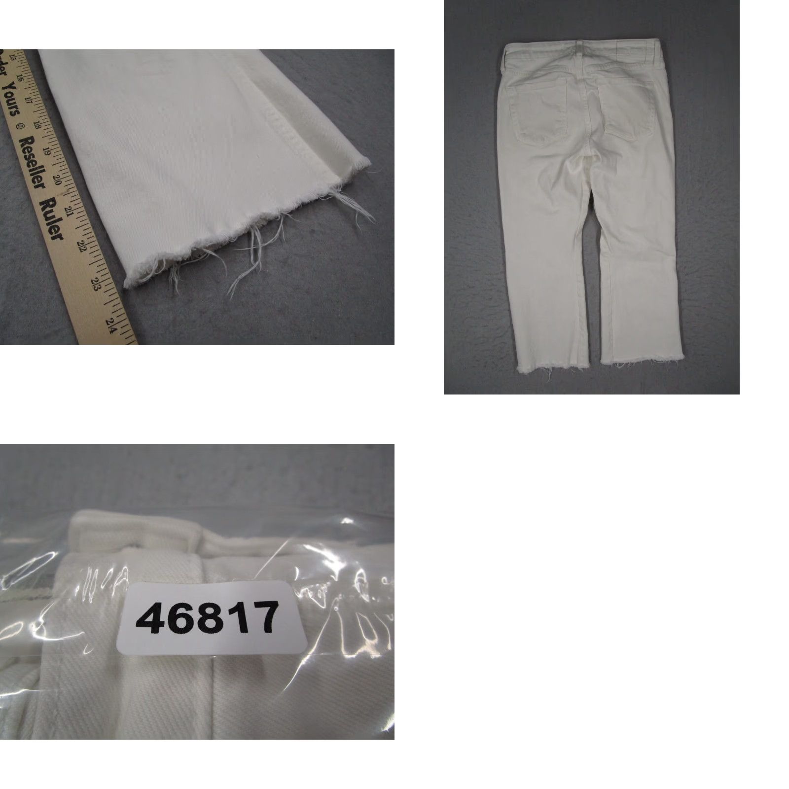 AMO AMO Jeans Womens 27 White KICK Crop Sea Salt Distressed Ankle Denim 27x23 Size 27" / US 4 / IT 40 - 9 Thumbnail