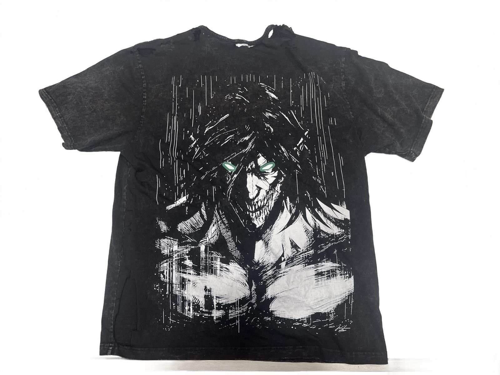 Shein Attack on Titan "Eren - エレン" Torn Graphic Tee Men's Large Size US L / EU 52-54 / 3 - 2 Thumbnail
