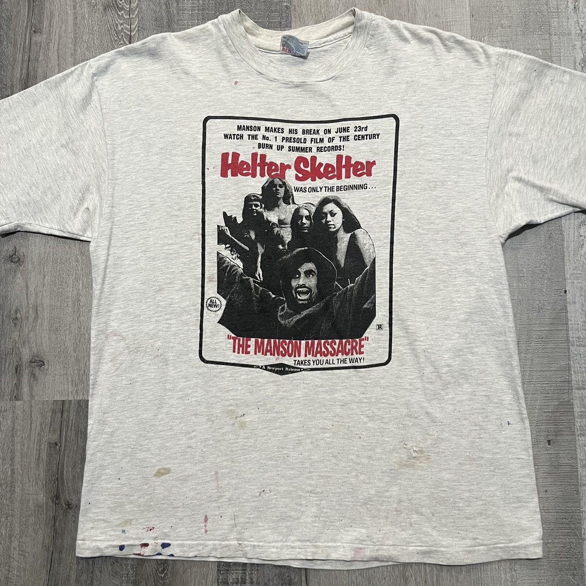 Expert Horror × Vintage VTG Helter Skelter Charles Manson 90s Horror Movie Tee Size US XL / EU 56 / 4 - 1 Thumbnail
