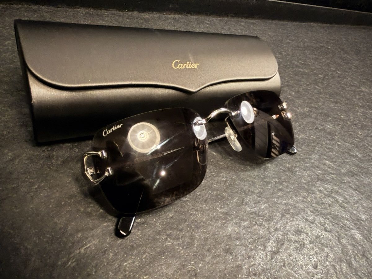 Cartier Cartier Platinum C Frame Wire Glasses –Vintage Style Rimless Size ONE SIZE - 8 Thumbnail