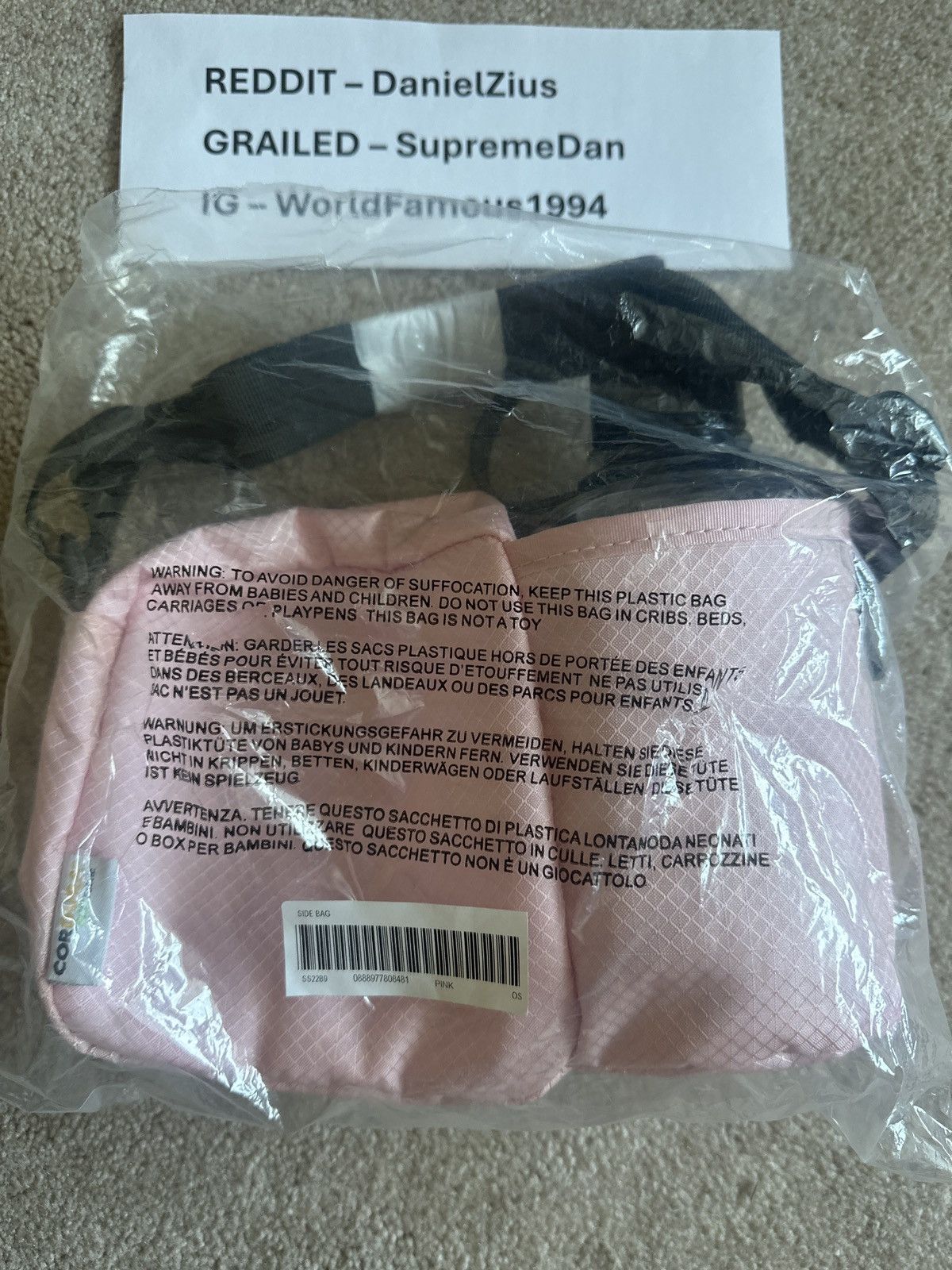 Supreme Supreme Side Bag 'Pink' Size ONE SIZE - 3 Thumbnail