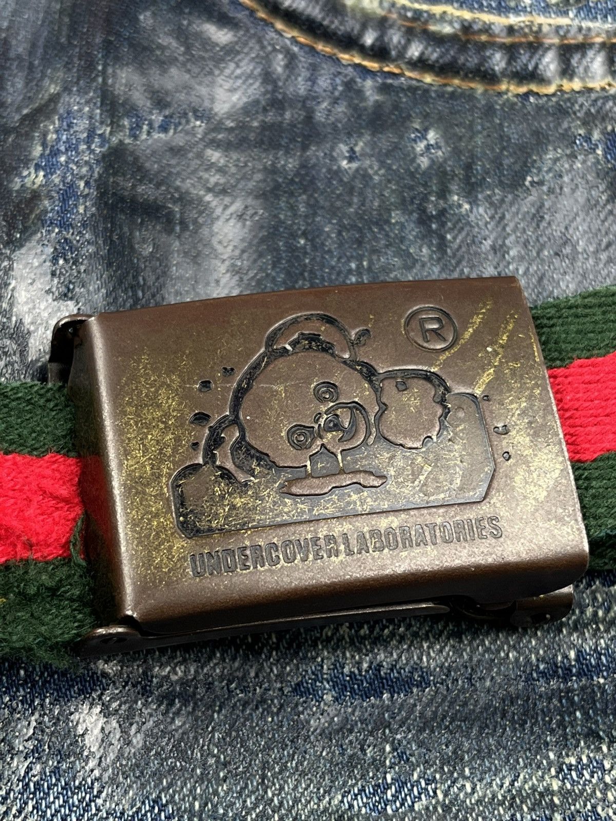 Undercover SS02 Undercover Laboratories Bear Gucci Canvas Belt Size ONE SIZE - 4 Thumbnail
