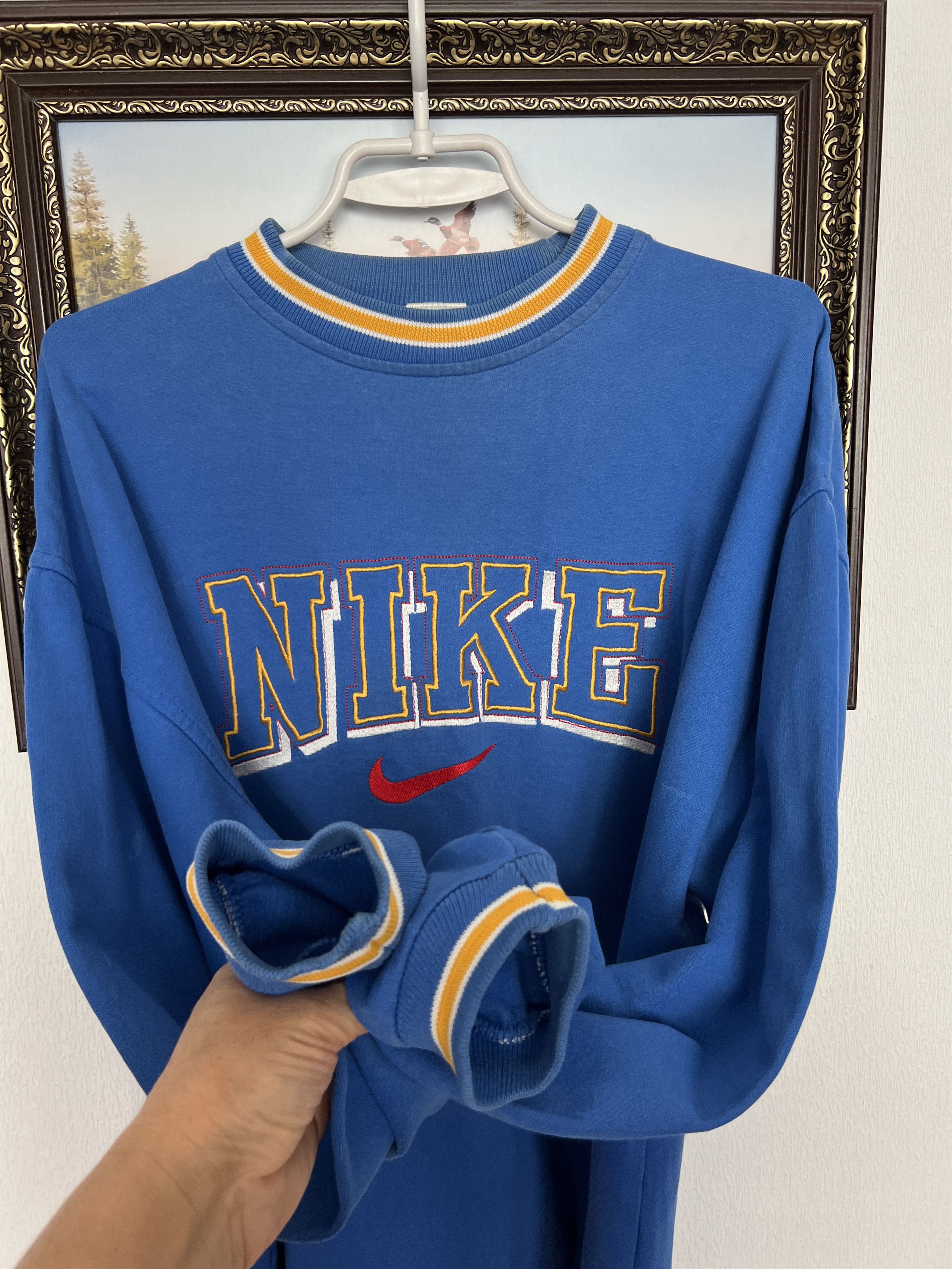 Nike Vintage Sweatshirt Big Logo Swoosh Mens Spell Out Crewneck Size US L / EU 52-54 / 3 - 4 Thumbnail