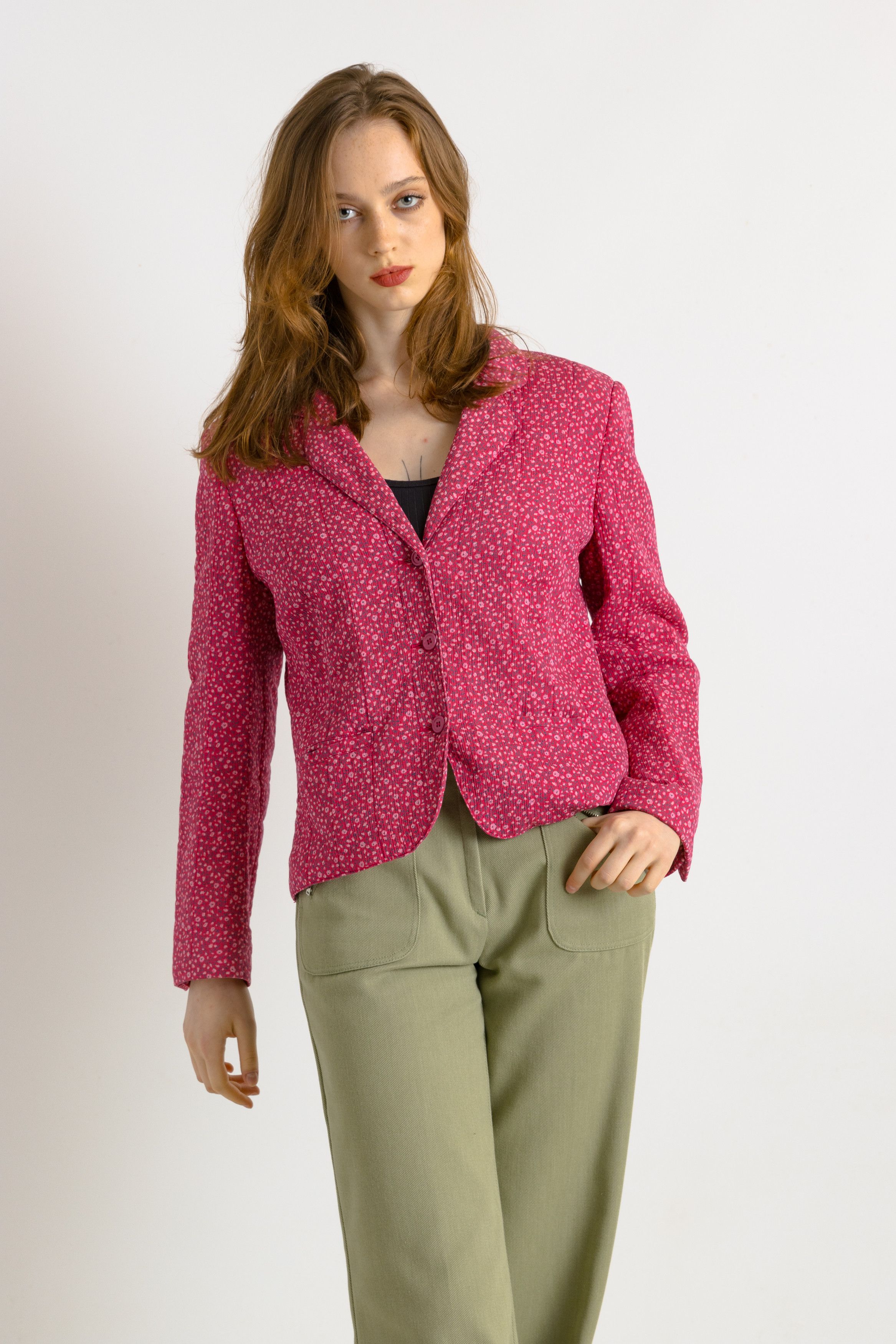 Bogner Vintage 90s Bogner Quilted Cropped Buttons Blazer 7493 Size M / US 6-8 / IT 42-44 - 5 Thumbnail