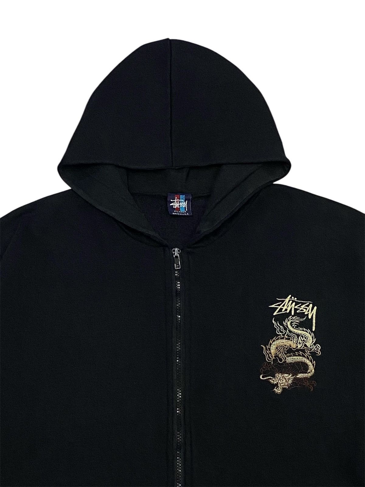 Stussy × Vintage Rare🔥Vintage 90s Stussy Dragon Embroidered Zipper Hoodie Size US L / EU 52-54 / 3 - 5 Thumbnail