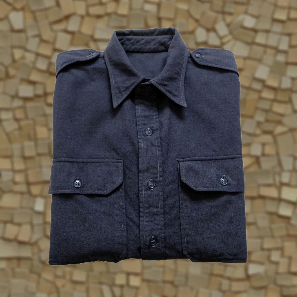 Etro VINTAGE MILITARY SHIRT CASUAL BUTTON DOWN AIR FORCE NAVY BLUE SZ LG Size US L / EU 52-54 / 3 - 1 Thumbnail
