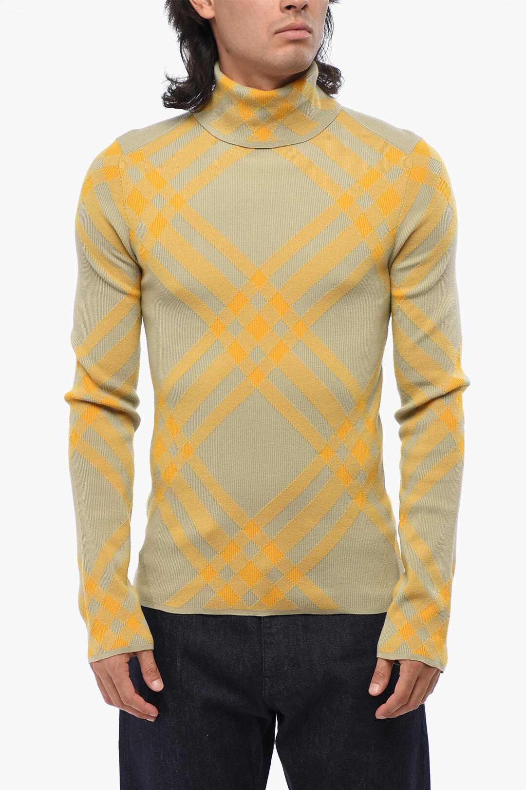 Burberry og1mm1125 Wool Blend Turtleneck Sweater in Beige/Yellow Size US M / EU 48-50 / 2 - 1 Thumbnail
