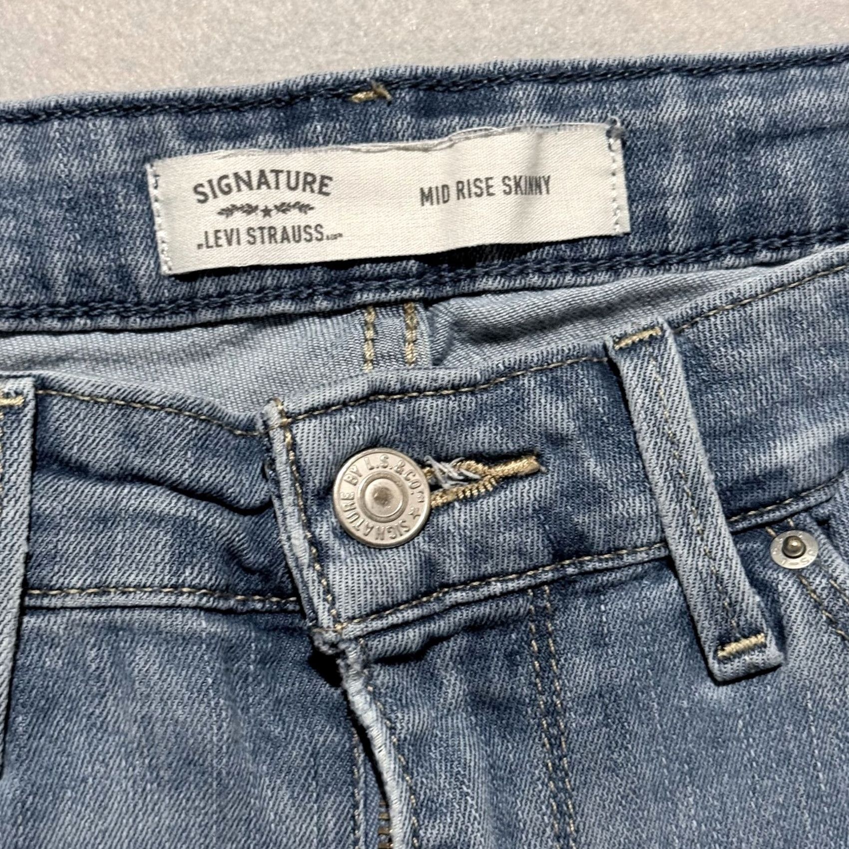 Levi's Signature by Levi Strauss Jeans Women's Blue Denim 10 Modern Mid Rise Skinny Jeans Size 32" / US 10 / IT 46 - 5 Thumbnail