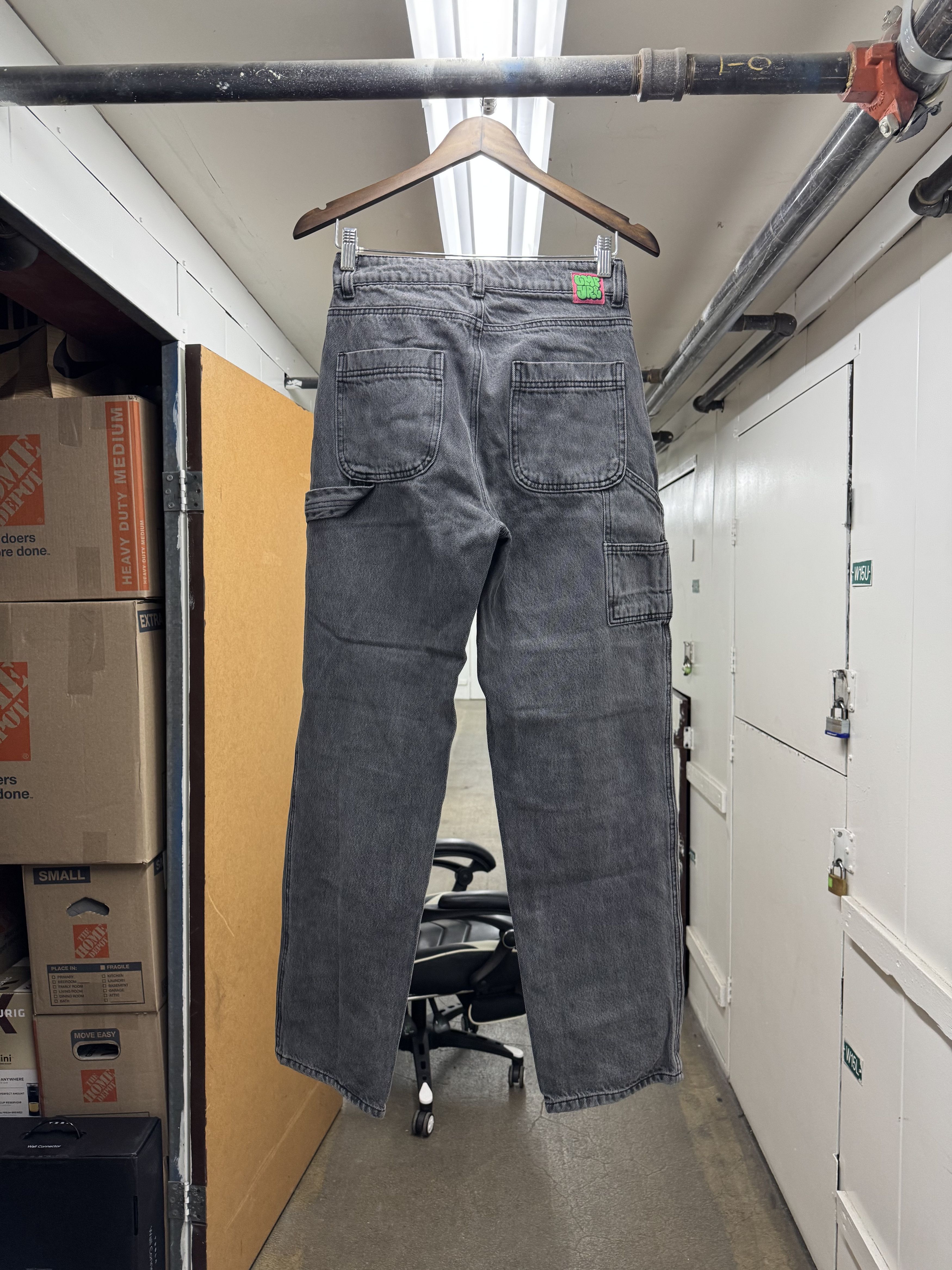 Empyre Empyre Ash Gray Washed Carpenter Denim Baggy Jeans Size 27" / US 4 / IT 40 - 4 Thumbnail