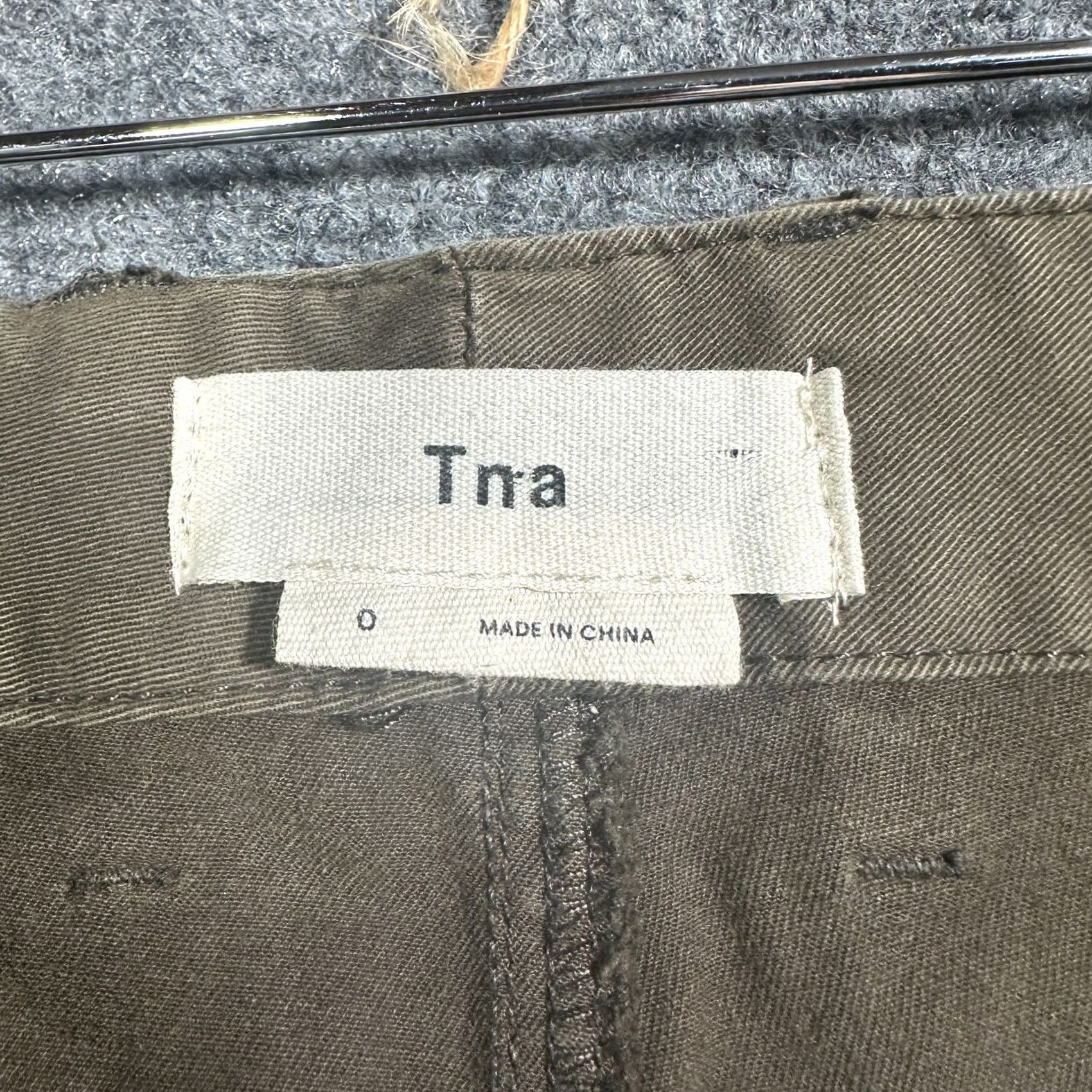 TNA Tna Pants Womens 0 Chino Patch Pocket Green Cotton Stretch Khaki Zip Ankle Size 25" / US 0 / IT 36 - 5 Thumbnail