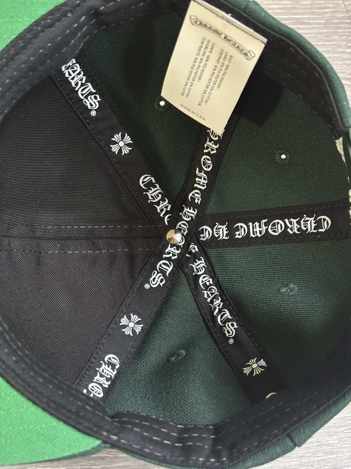 Chrome Hearts Chrome Hearts CH Baseball Cap Green/White Snapback Hat Size ONE SIZE - 10 Thumbnail