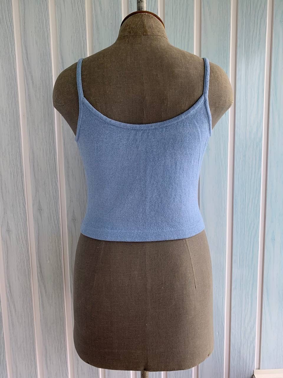 Designer × St. John Vintage St. John USA Women Blue Knit Wool Spaghetti Tank Top Size S / US 4 / IT 40 - 4 Thumbnail