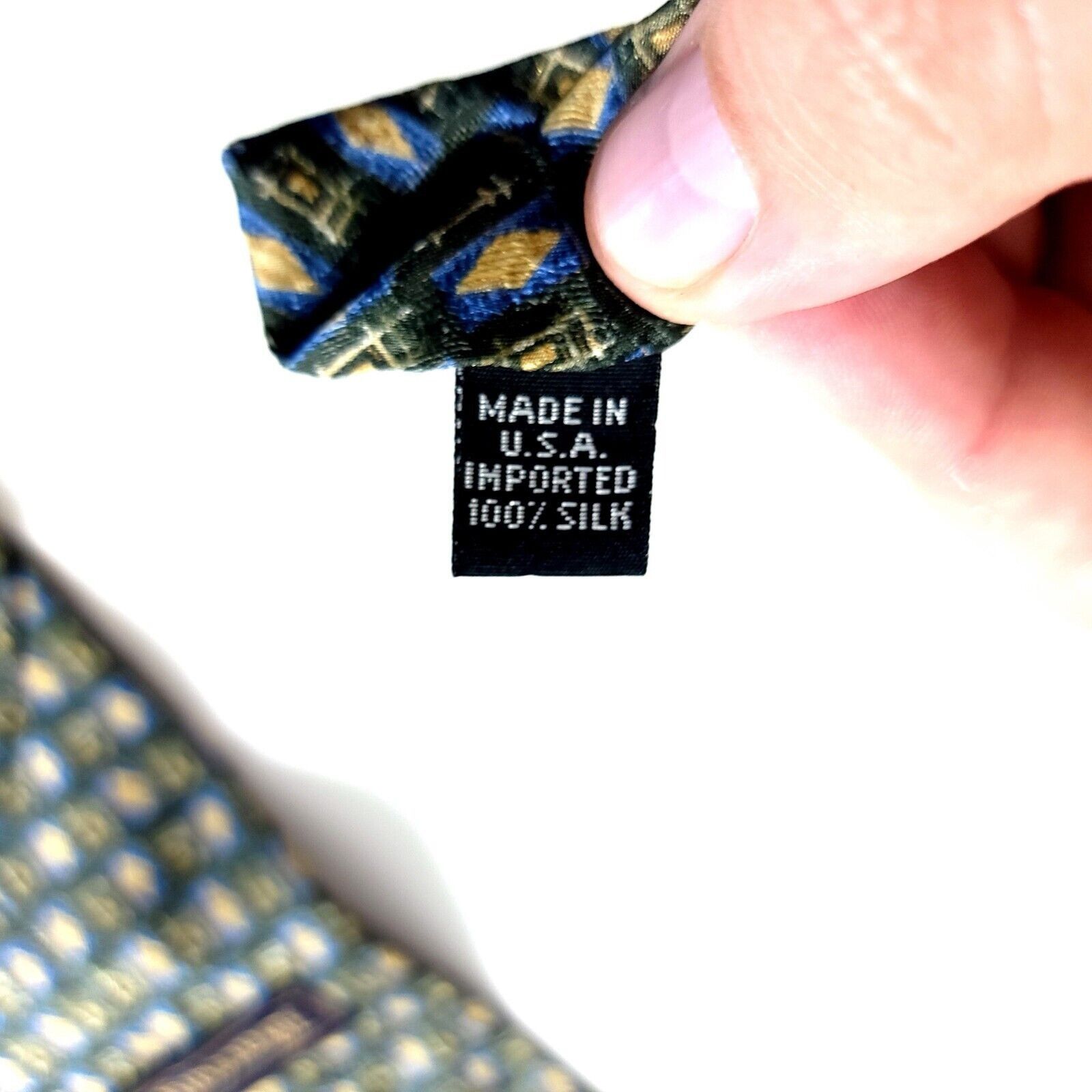 Other Barrington Blue Green Abstract Geometric Print Wide Silk Tie Size ONE SIZE - 4 Thumbnail