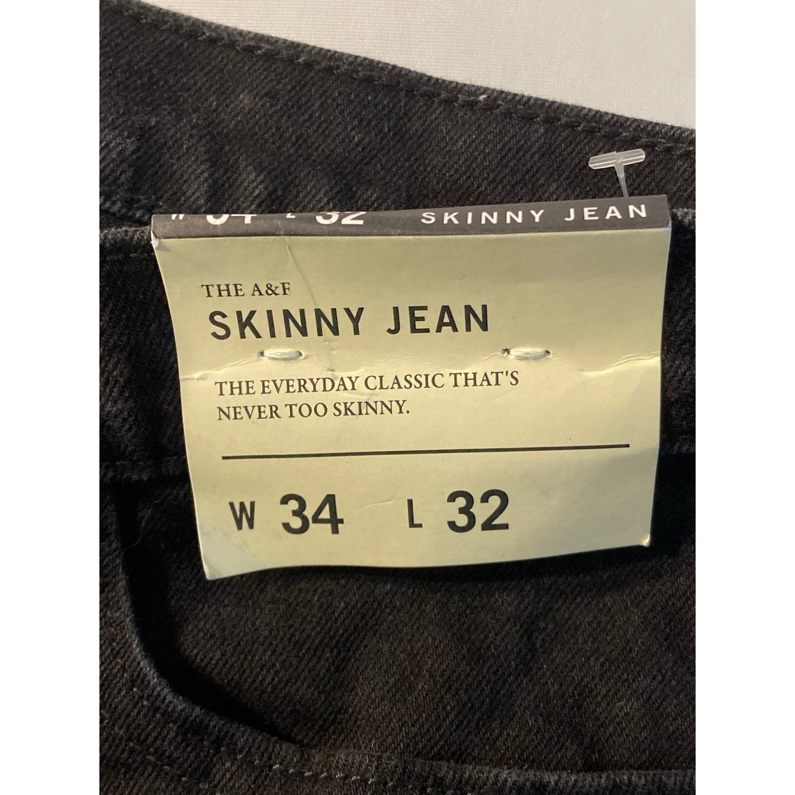 Abercrombie & Fitch Abercrombie & Fitch Mens Skinny Jean 34x32 Black Classic NWT Size US 34 / EU 50 - 12 Thumbnail
