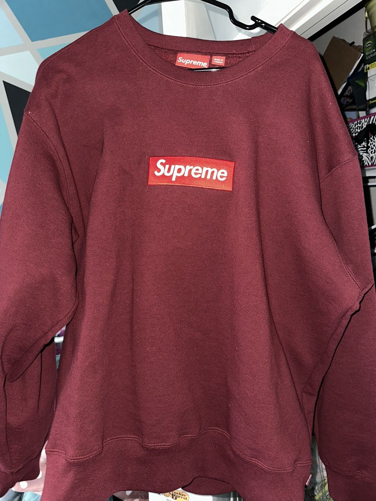 Supreme Crewneck Box Logo Cardinal - Sweaters Knitwear