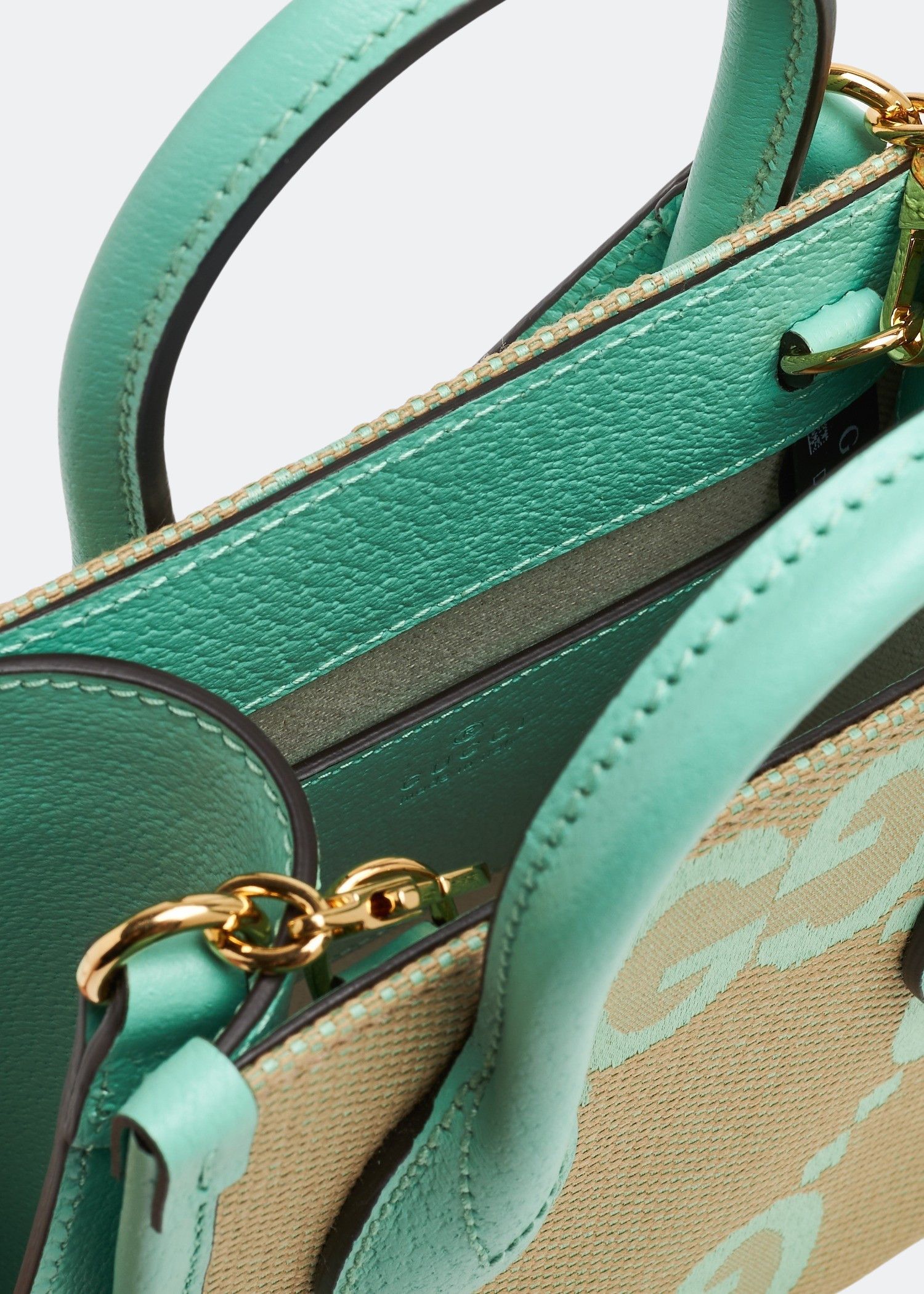 Gucci o1s1wg110125 Size: OS / Jumbo GG Mini Tote Bag Beige/Green Size ONE SIZE - 4 Thumbnail