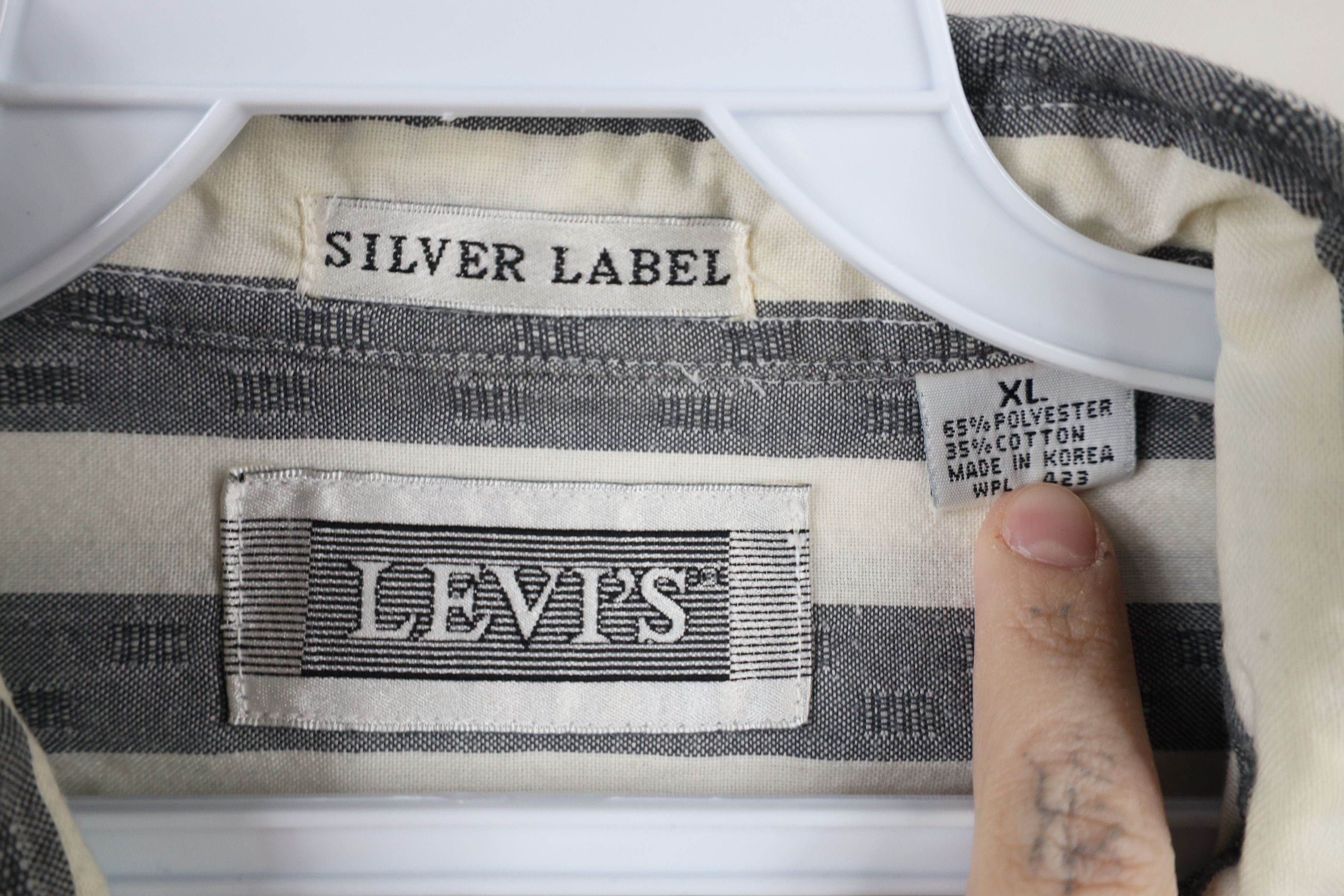Levi's × Vintage Vintage 80s Levis Silver Label Fit Collared Button Shirt Size US XL / EU 56 / 4 - 9 Thumbnail