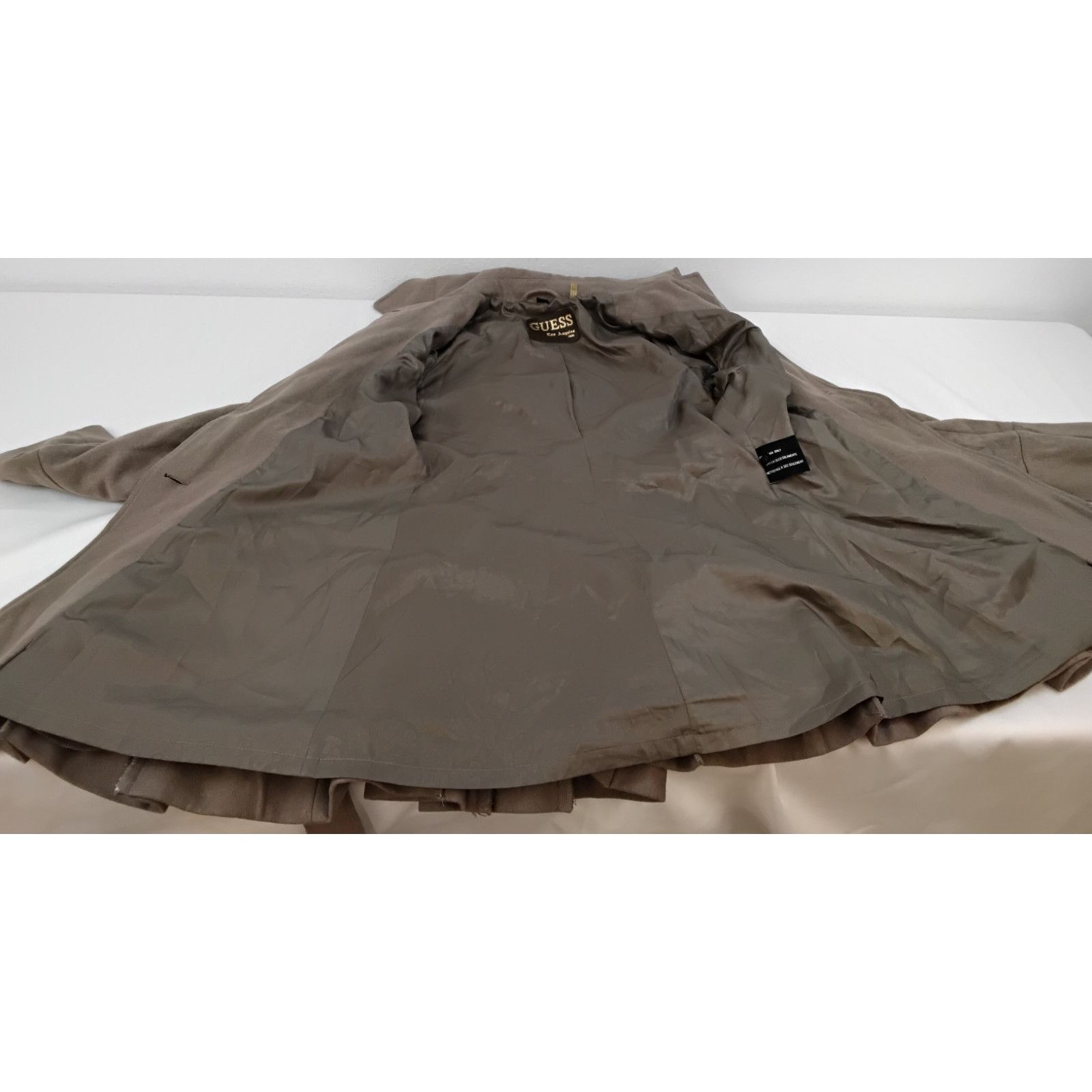 Guess Guess Pea Coat Women's M Taupe Wool Blend Belted Y2K Size M / US 6-8 / IT 42-44 - 12 Thumbnail