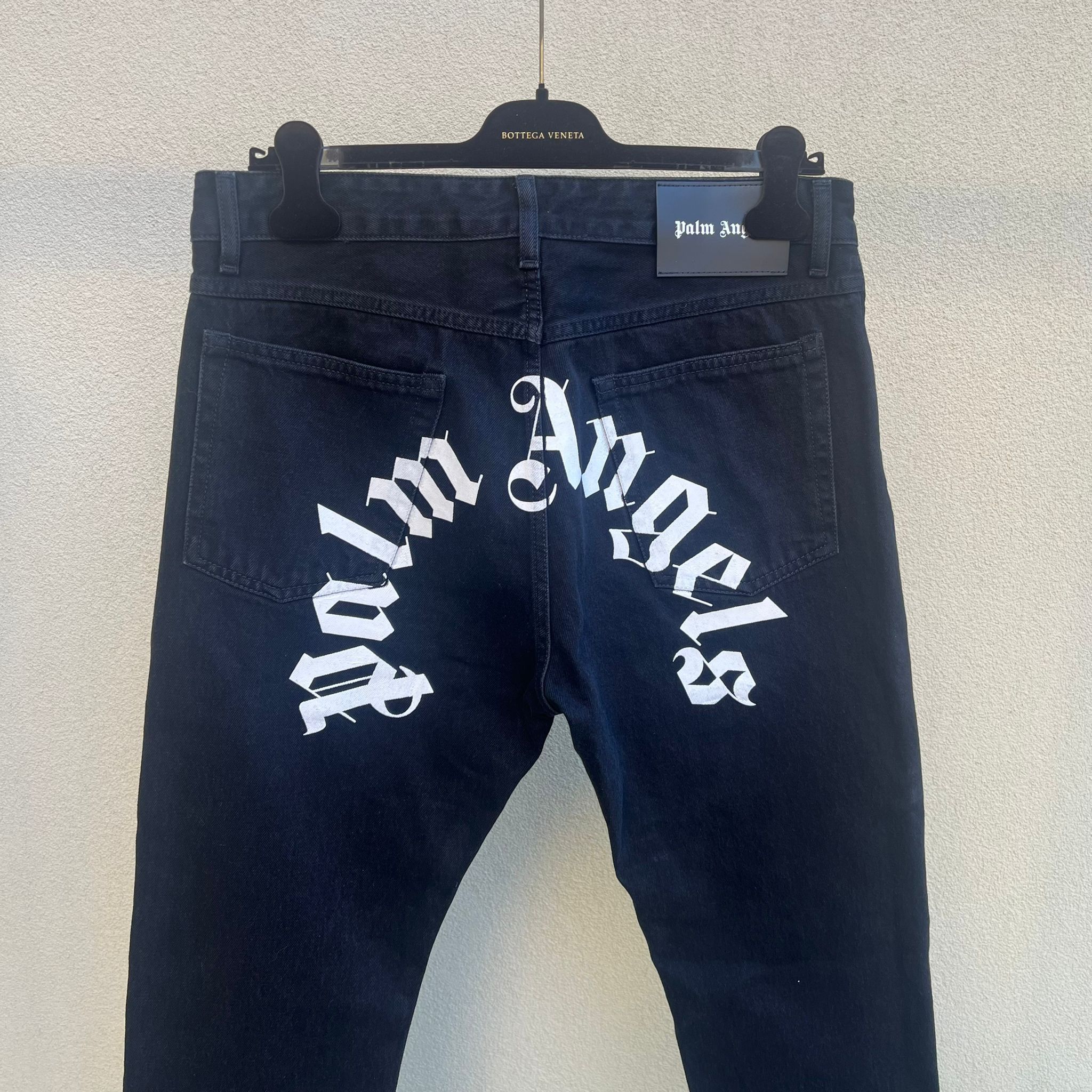 Palm Angels White Print Classic Logo Denim in Black Size US 32 / EU 48 - 5 Thumbnail