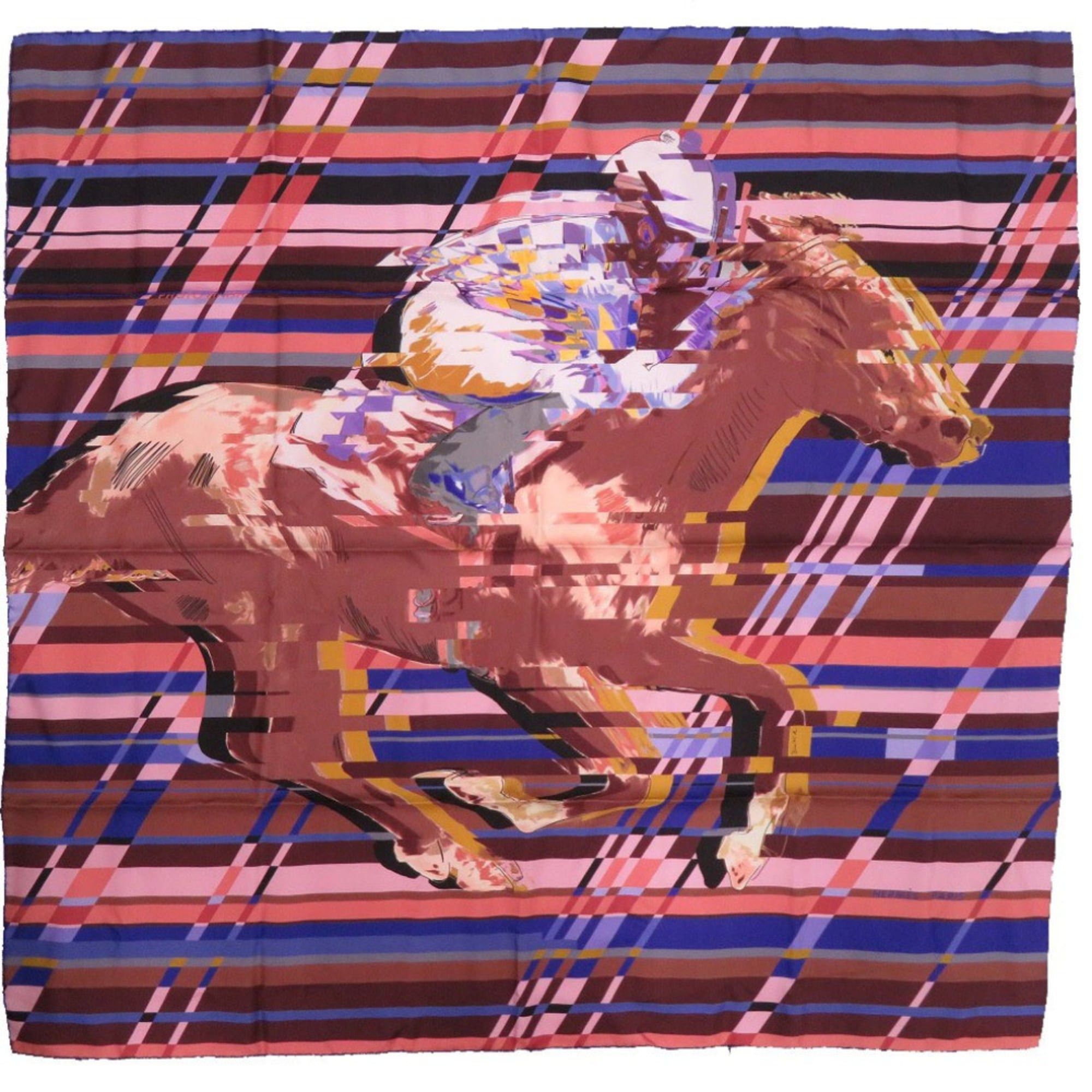 Hermes Like new Hermès Carré 90 Photo Finish silk scarf/muffler in brown, purple, and pink. 0739HERMES Size ONE SIZE - 1 Thumbnail