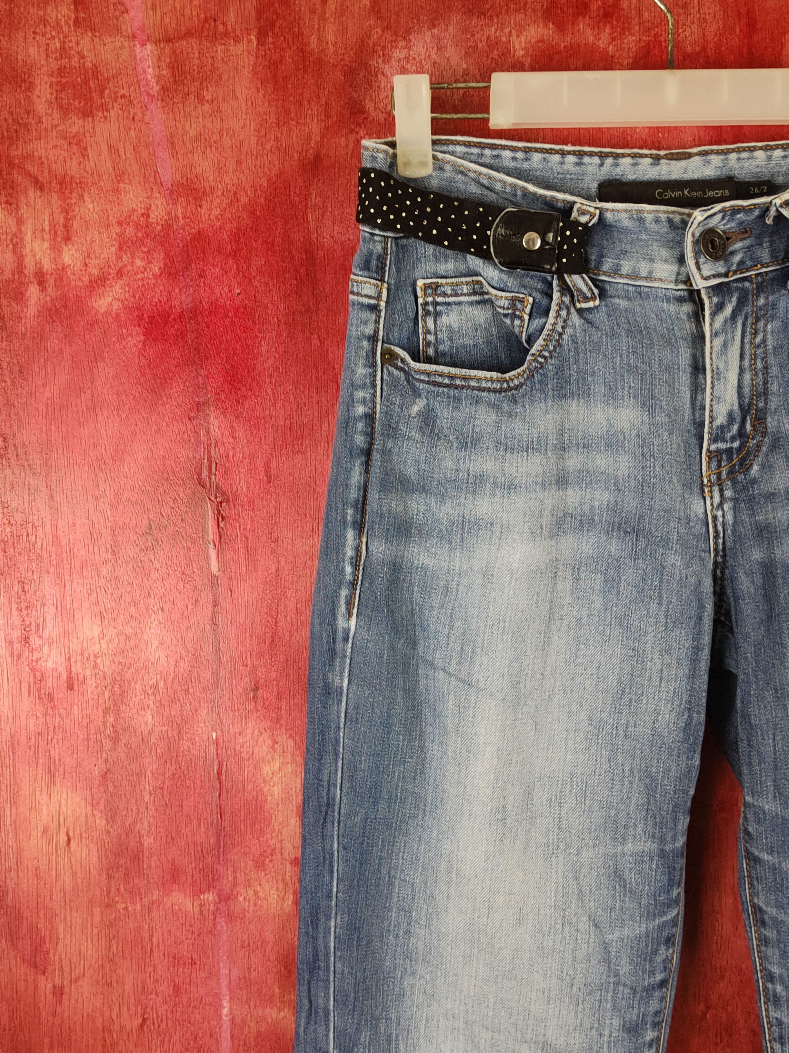Calvin Klein Calvin Klein Blue Faded Distressed Ripped Jeans #S1772 Size 26" / US 2 / IT 38 - 3 Thumbnail