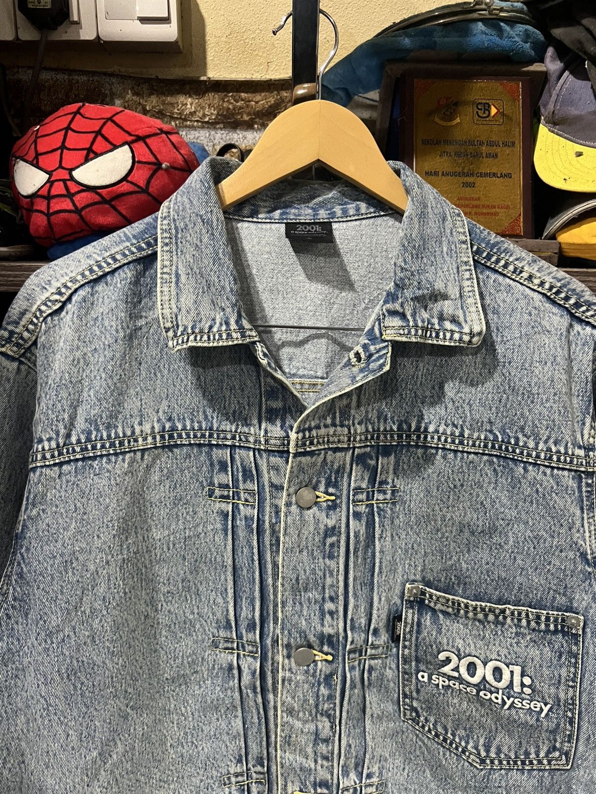 GU 🔥Rare Gu x 2001:A Space Oddyssey Denim Jacket Size US M / EU 48-50 / 2 - 4 Thumbnail