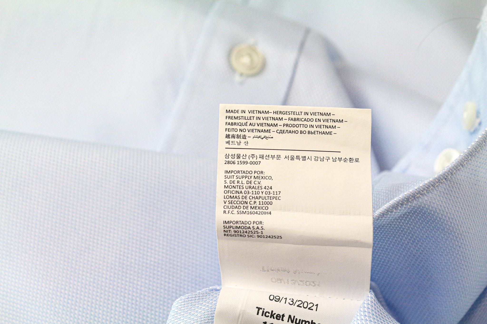 Suitsupply 41 Blue Cotton Extra Slim Melange Traveller Shirt 77432 Size 42R - 6 Thumbnail