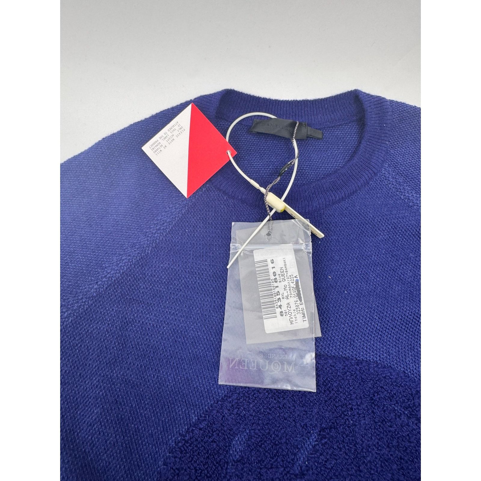 Alexander McQueen Alexander McQueen Blue Skeleton Wool Blend Sweater Size XL Size US XL / EU 56 / 4 - 3 Thumbnail