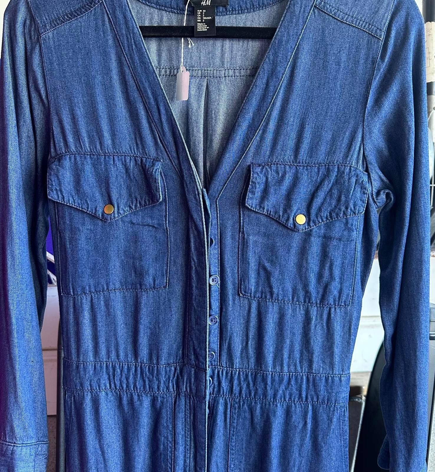 H&M Chic H&M Denim Jumpsuit - Size 2 Size 26" / US 2 / IT 38 - 2 Thumbnail