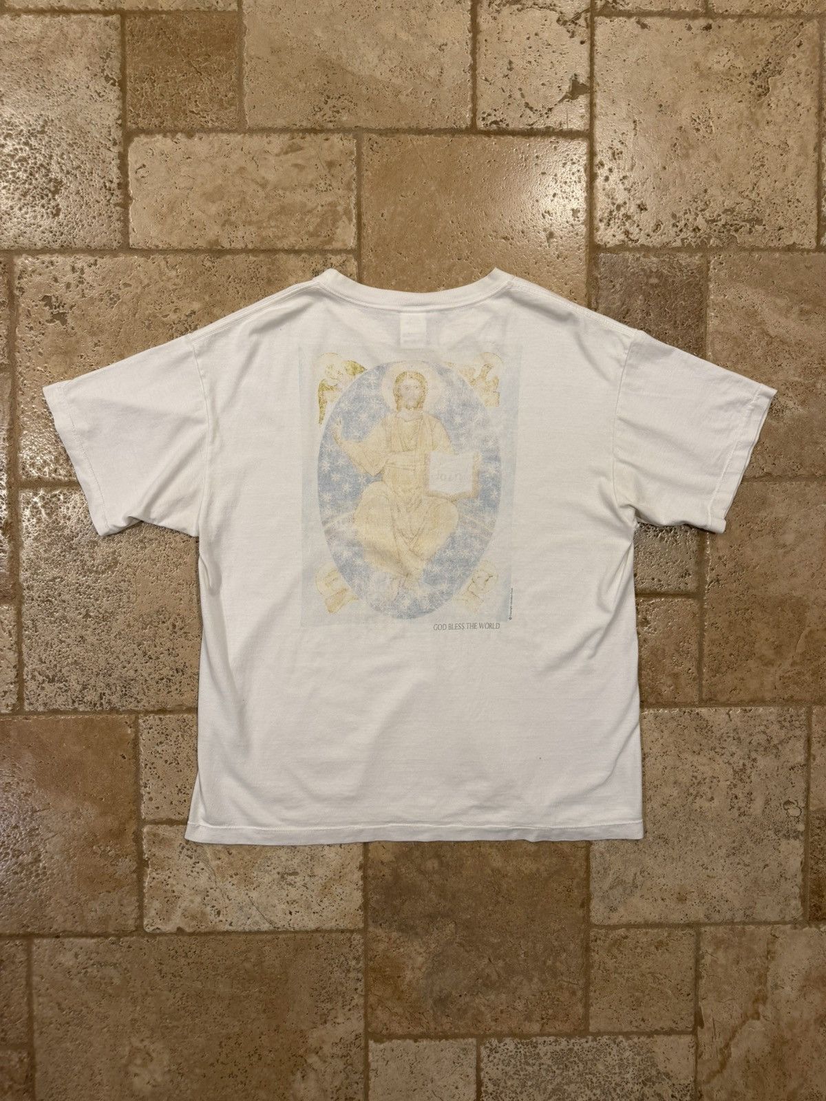 Saint Michael Saint Michael Mxxxx Holy Mother 9999 God Bless White T-Shirt Size US XL / EU 56 / 4 - 13 Thumbnail