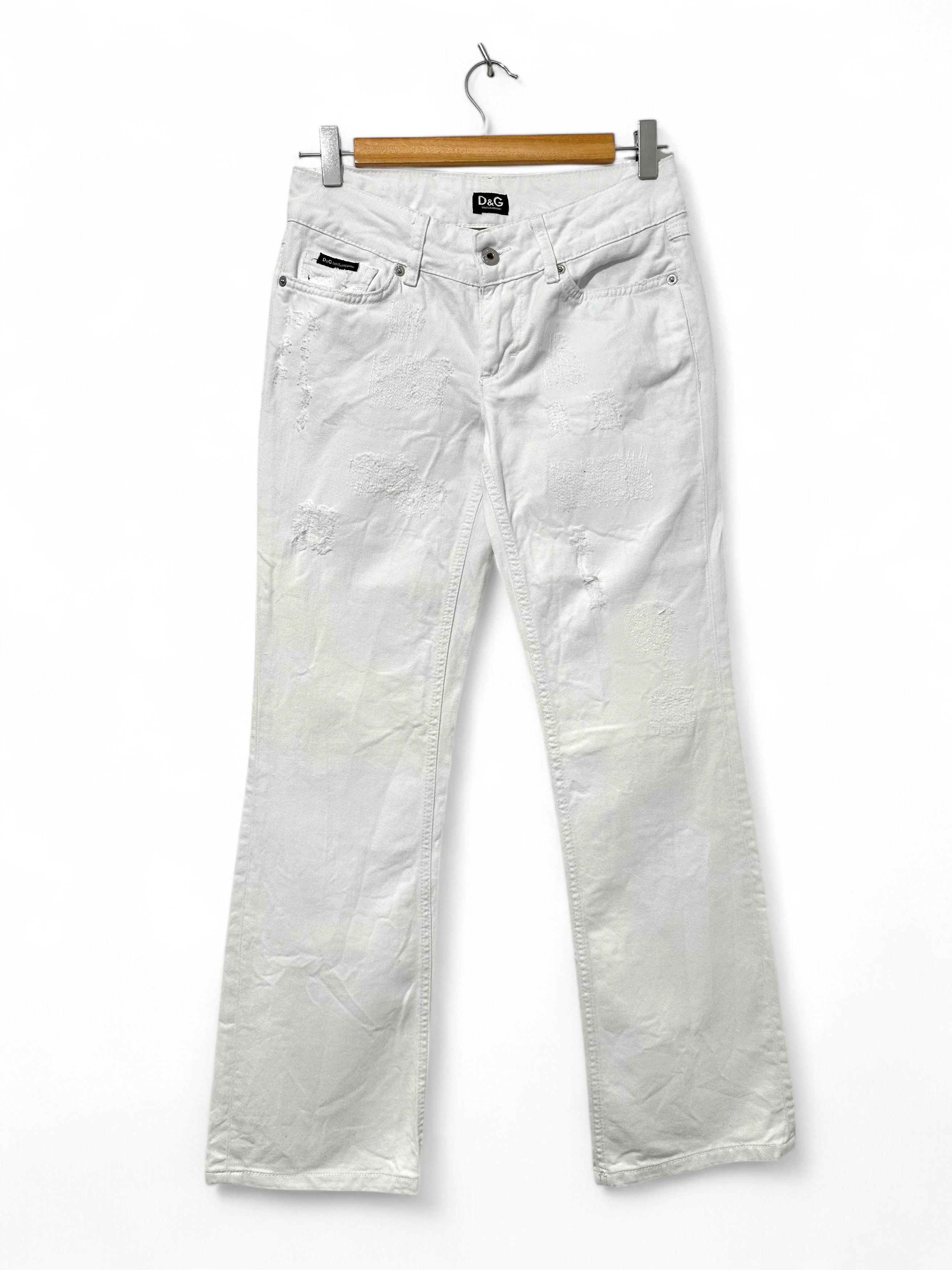 Dolce & Gabbana y2k Dolce & Gabbana But Cut Denim Jeans White (XS) Size 24" / US 00 / IT 34 - 1 Thumbnail