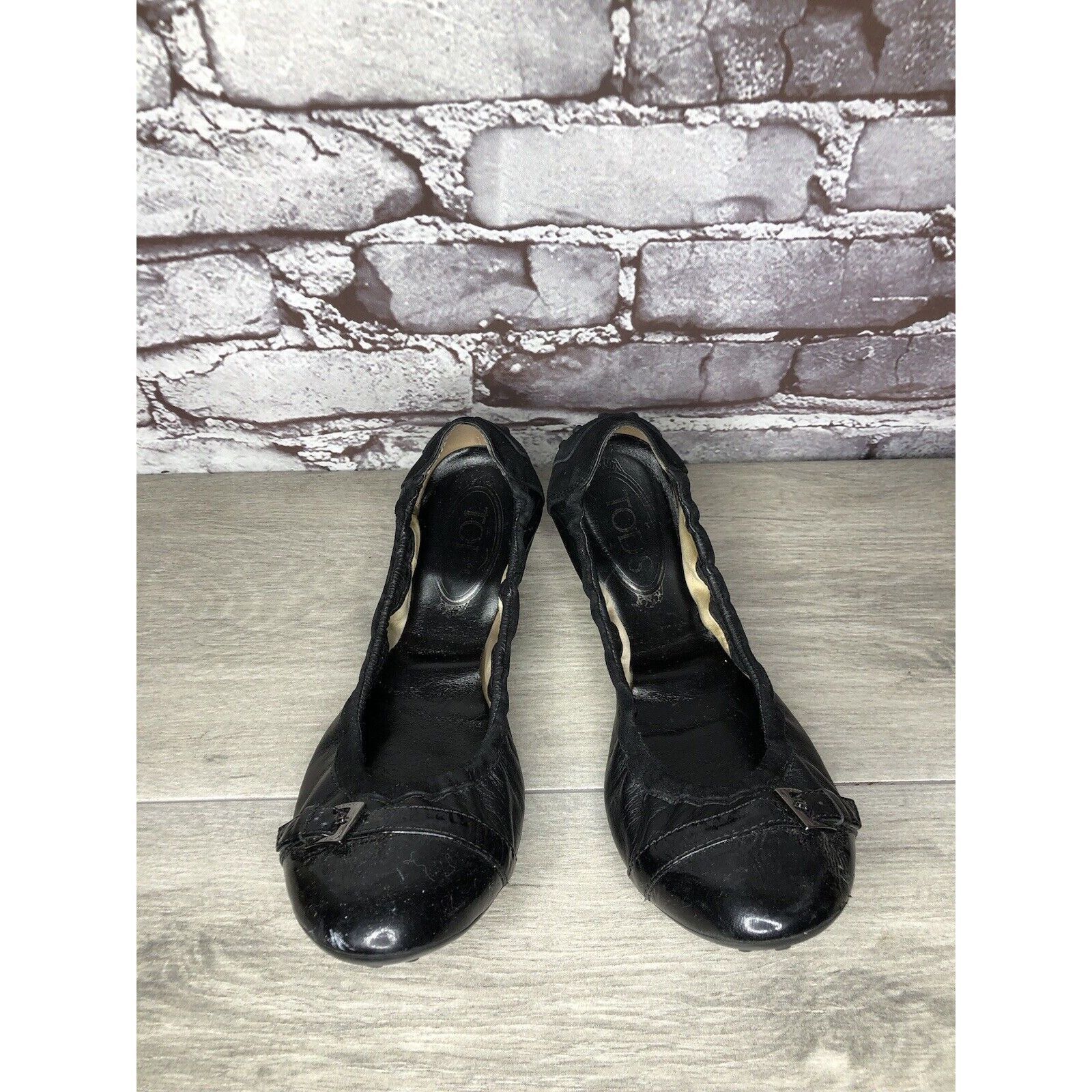 Tod's Tod's Black Leather Cap Toe Buckle Ballerina Ballet Flats Wo Size US 10 / IT 40 - 19 Thumbnail
