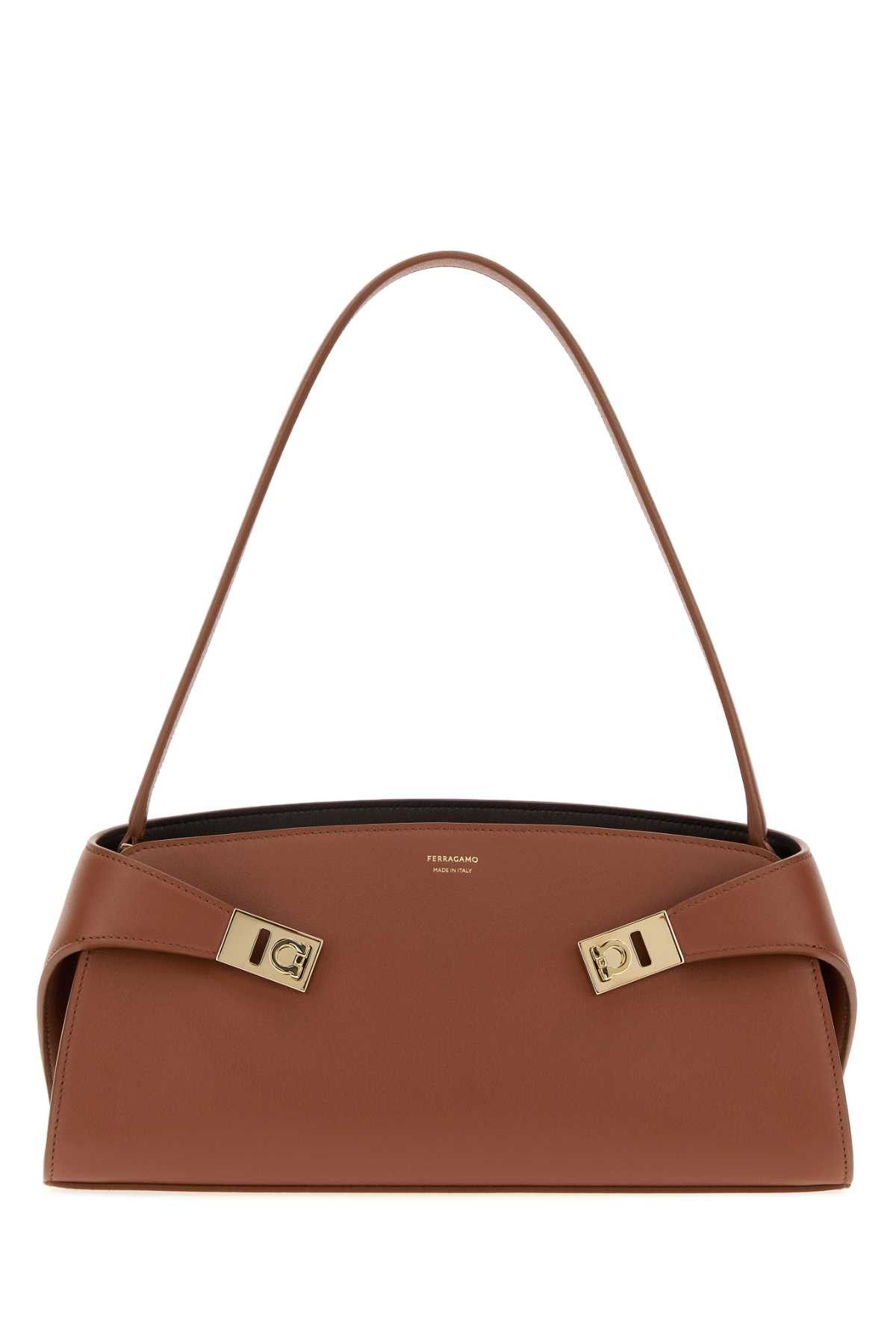 Salvatore Ferragamo Caramel Leather Hug Shoulder Bag Size ONE SIZE - 1 Thumbnail