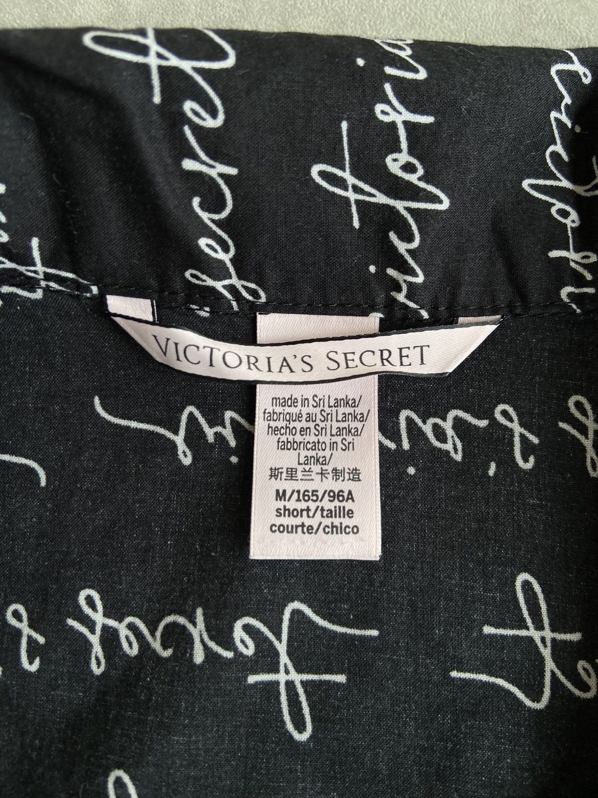 Designer × Victoria's Secret Victoria Secret Script Black Pajama Longsleeve Size M / US 6-8 / IT 42-44 - 6 Thumbnail