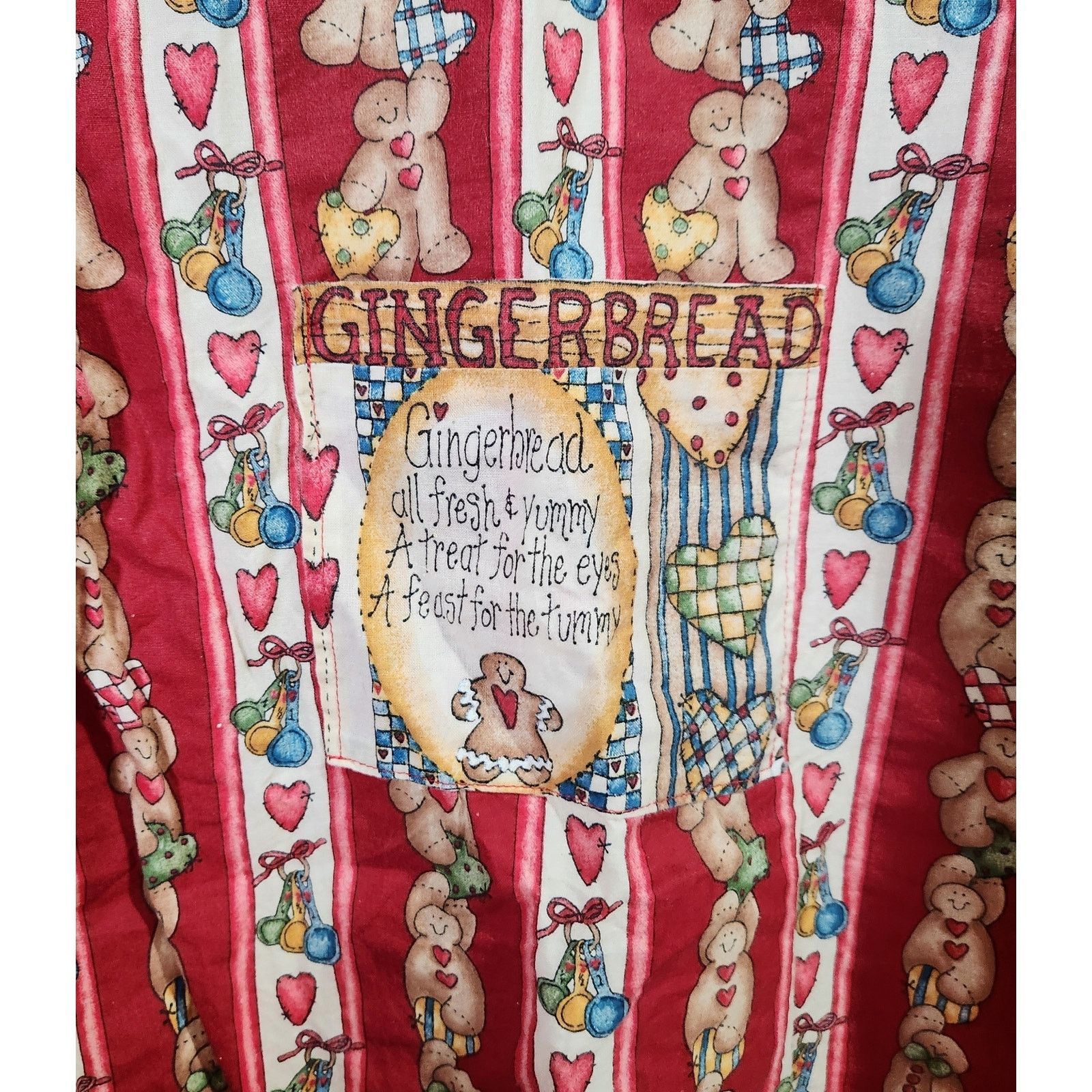 Other VTG Gingerbread Man Cooking Print Apron Pocket Tie Back Size ONE SIZE - 3 Thumbnail