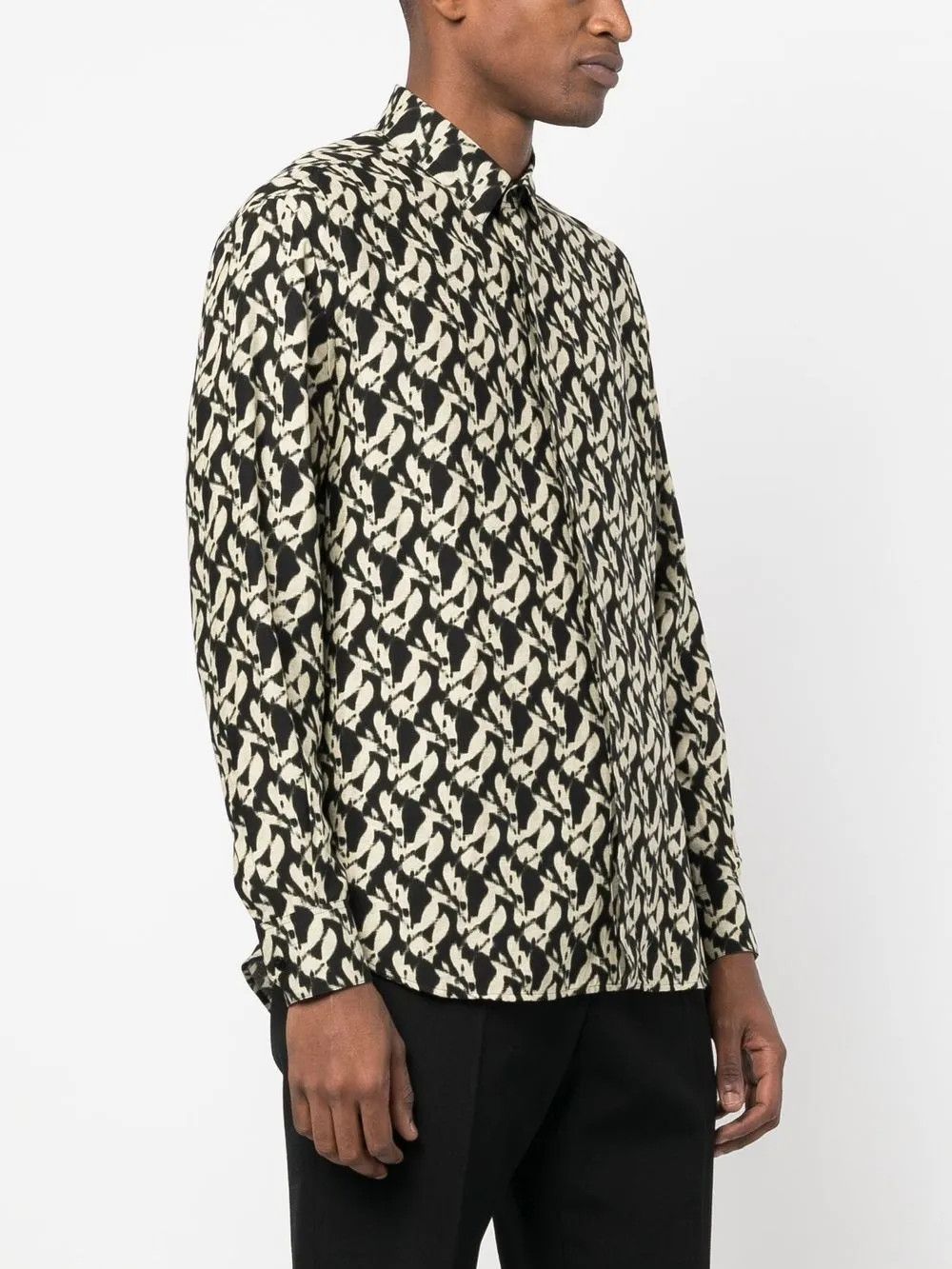 Saint Laurent Paris o1y0325 Patterned Shirt in Black/White Size US M / EU 48-50 / 2 - 3 Thumbnail