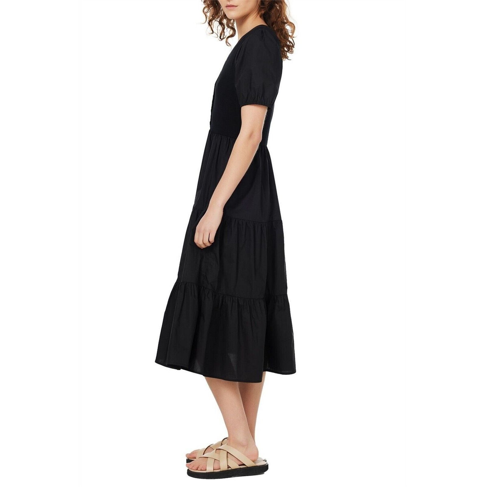 Other Brave & True Bella Goes North V-Neck Midi Dress Black Sz S Size S / US 4 / IT 40 - 4 Thumbnail