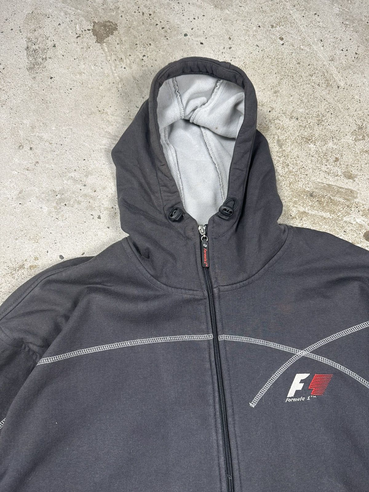 Formula 1 × Vintage Vintage Y2K Formula Uno Grey Heavyweight Racing Zip Hoodie Size US XXL / EU 58 / 5 - 7 Thumbnail