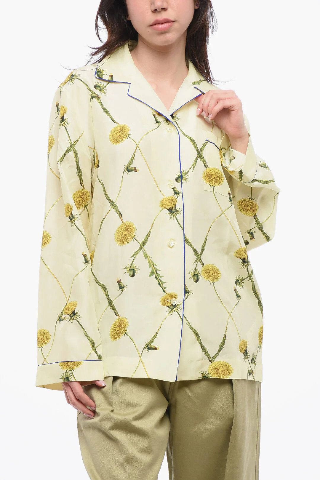 Burberry og1mm0426 Silk Blouse in Yellow Size XS / US 0-2 / IT 36-38 - 1 Thumbnail