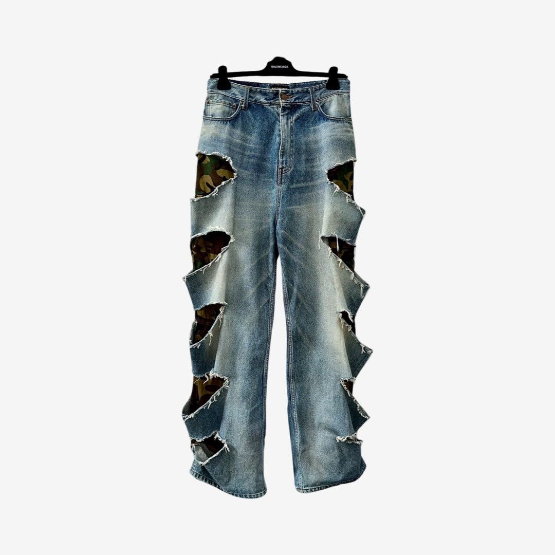 Balenciaga *RARE* Balenciaga AW21 Afterworld Slashed Camo Denim Size US 32 / EU 48 - 2 Thumbnail
