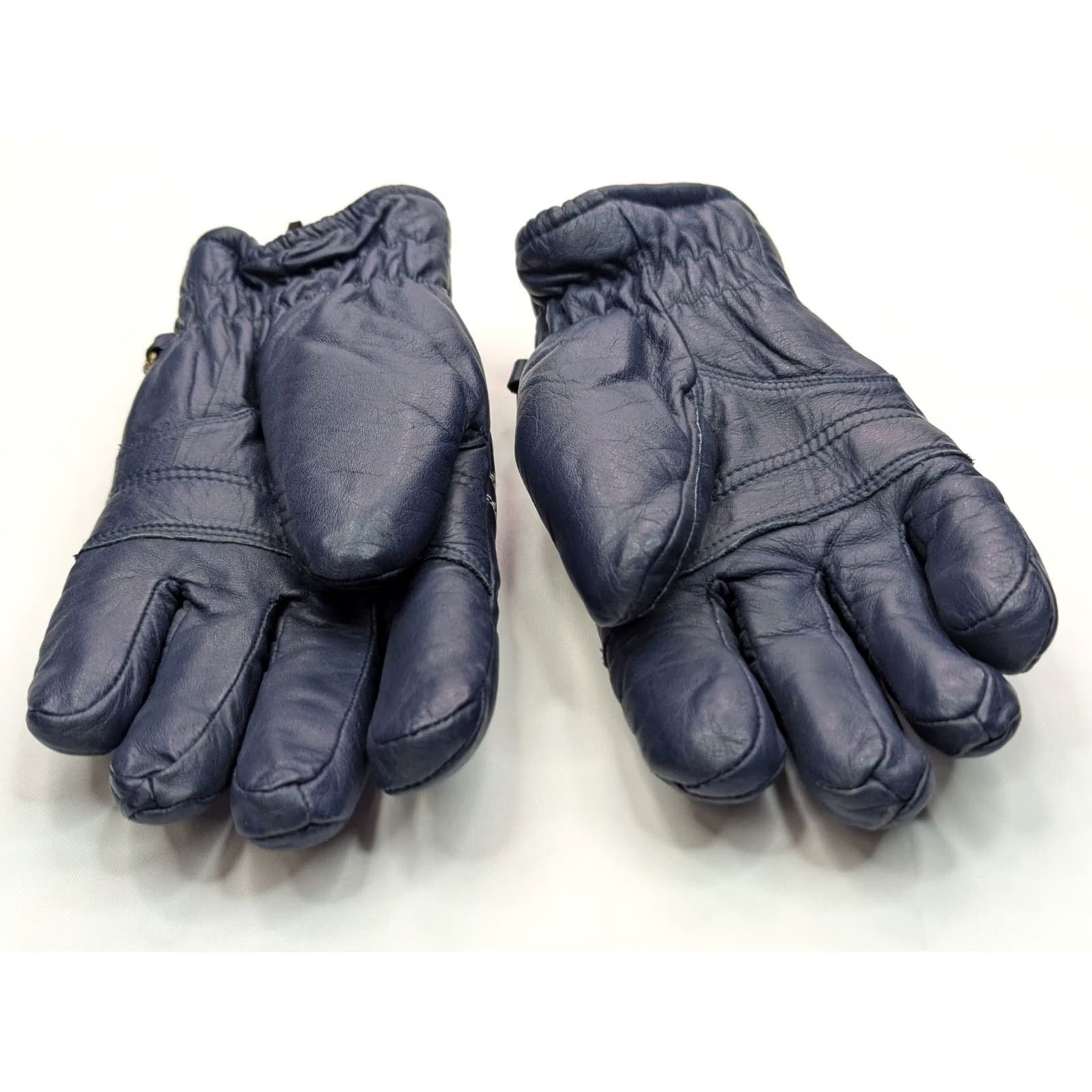 Vintage VINTAGE Aris Glove, Leather, Faux Fur Insulated, Blue, MEDIUM, Zip Close, Men, Glove, Softan, Ski, Vth ARIS Size ONE SIZE - 6 Thumbnail