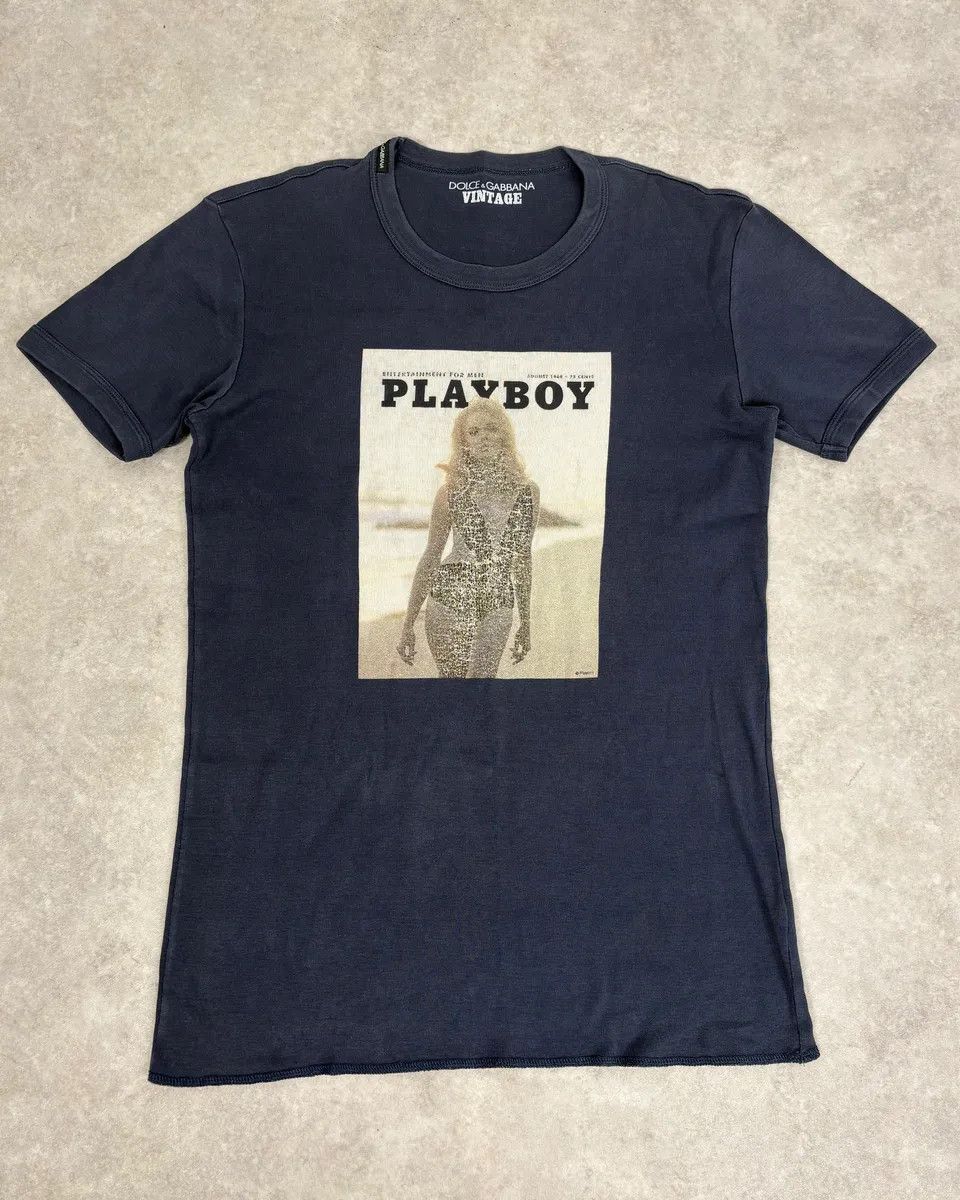 Dolce & Gabbana 2000s Dolce & Gabbana Navy Playboy T-Shirt Size US S / EU 44-46 / 1 - 1 Thumbnail