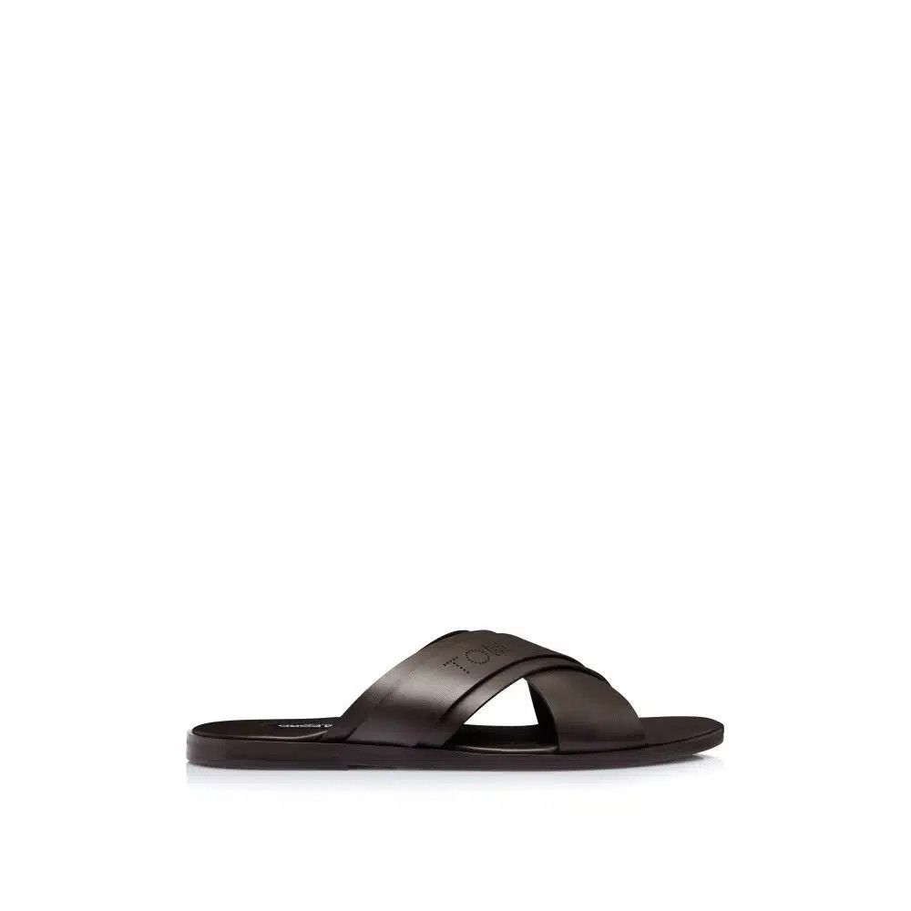Tom Ford o1loc1c0526 J1535 Size: 6 TF /Preston Smooth Leather Sandals Size US 6 / EU 39 - 1 Thumbnail
