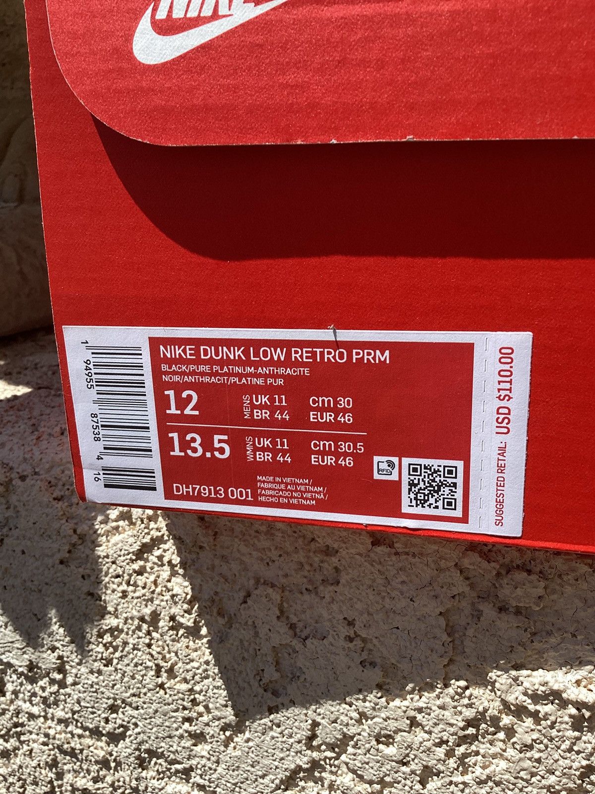 Nike Nike Dunk Low Retro PRM Animal Pack Zebra DH7913 001 Size 12 Size US 12 / EU 45 - 4 Thumbnail